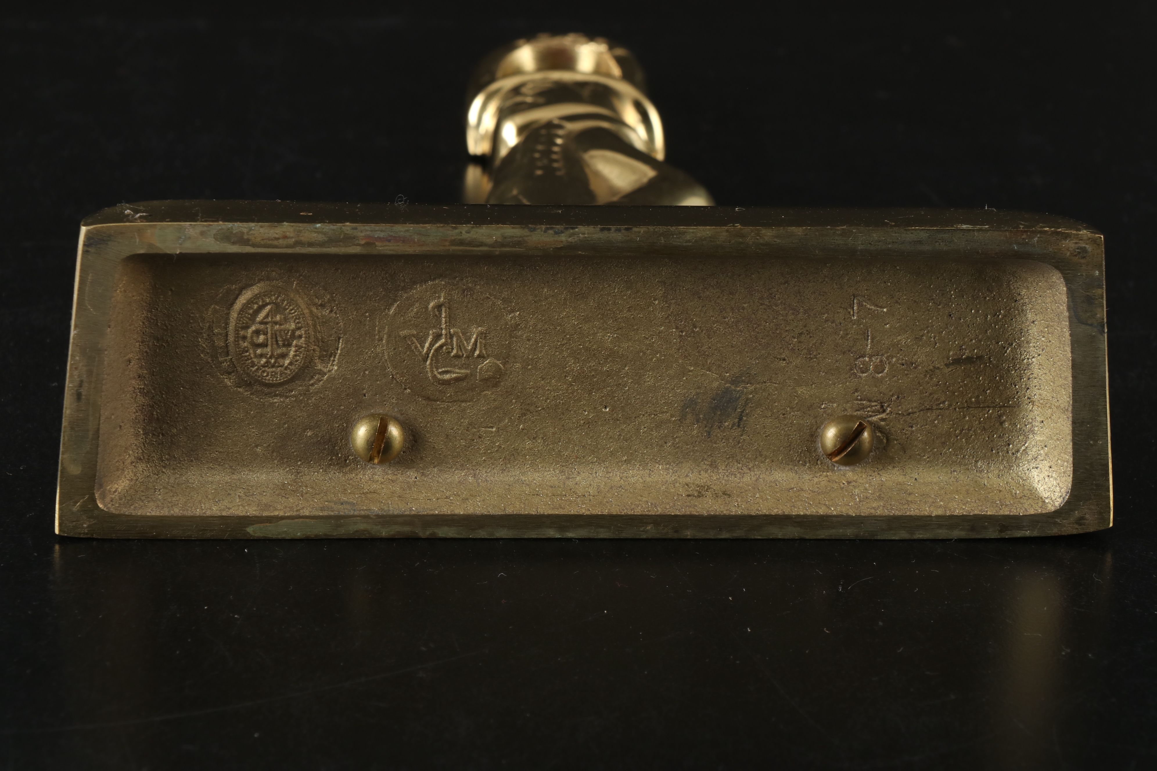 Virginia Metalcrafters Brass Bookend with Baldwin Brass Candle Holders