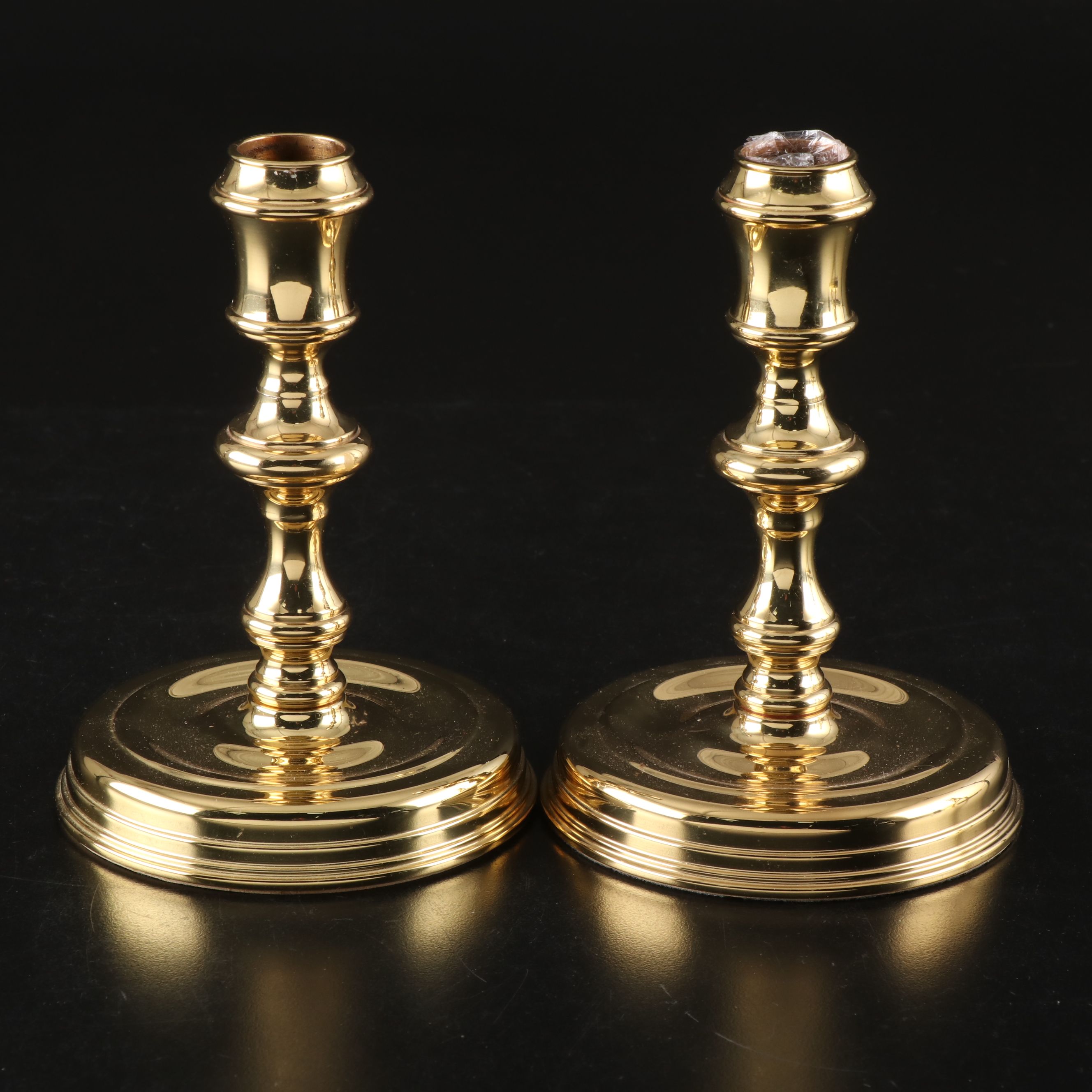 Virginia Metalcrafters Brass Bookend with Baldwin Brass Candle Holders