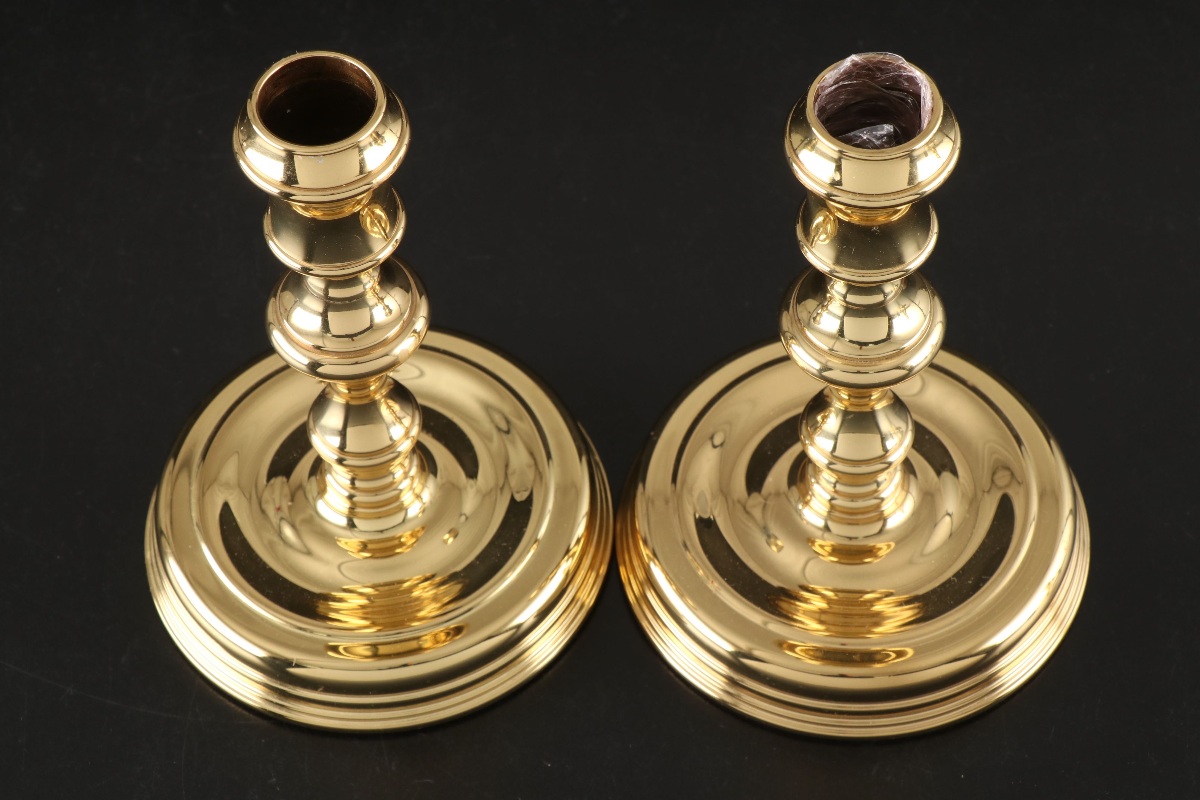 Virginia Metalcrafters Brass Bookend with Baldwin Brass Candle Holders