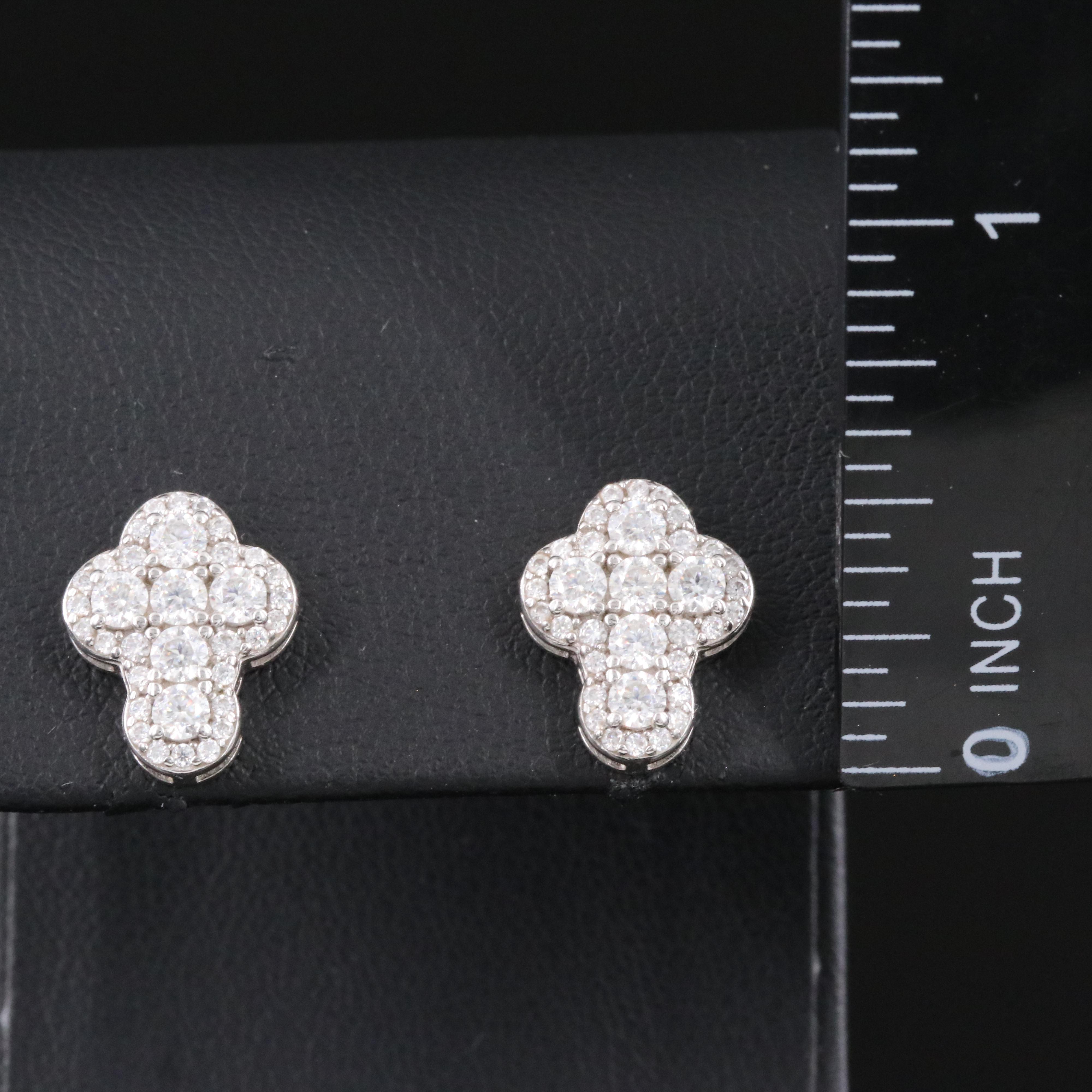 Sterling Moissanite Cross Earrings