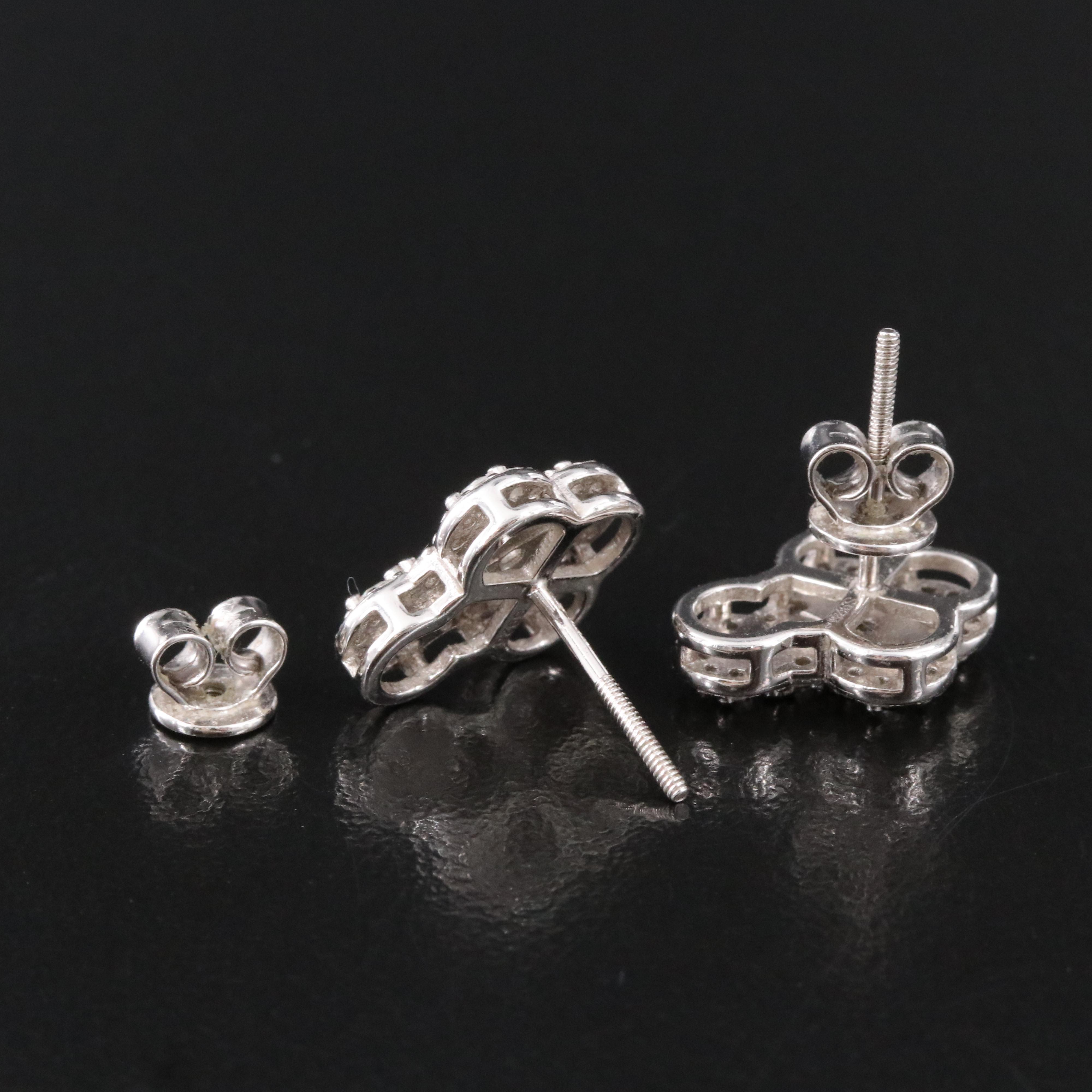 Sterling Moissanite Cross Earrings