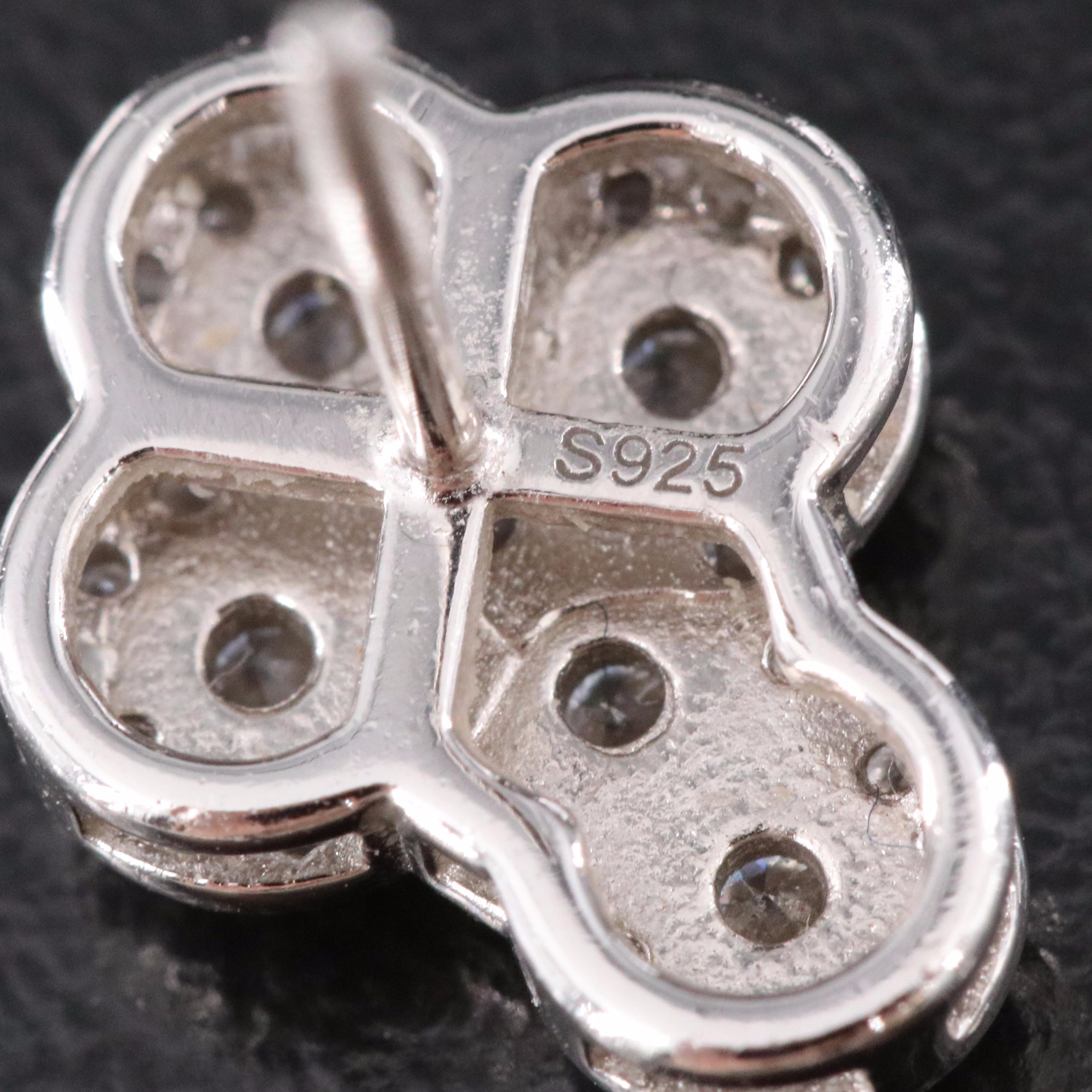 Sterling Moissanite Cross Earrings