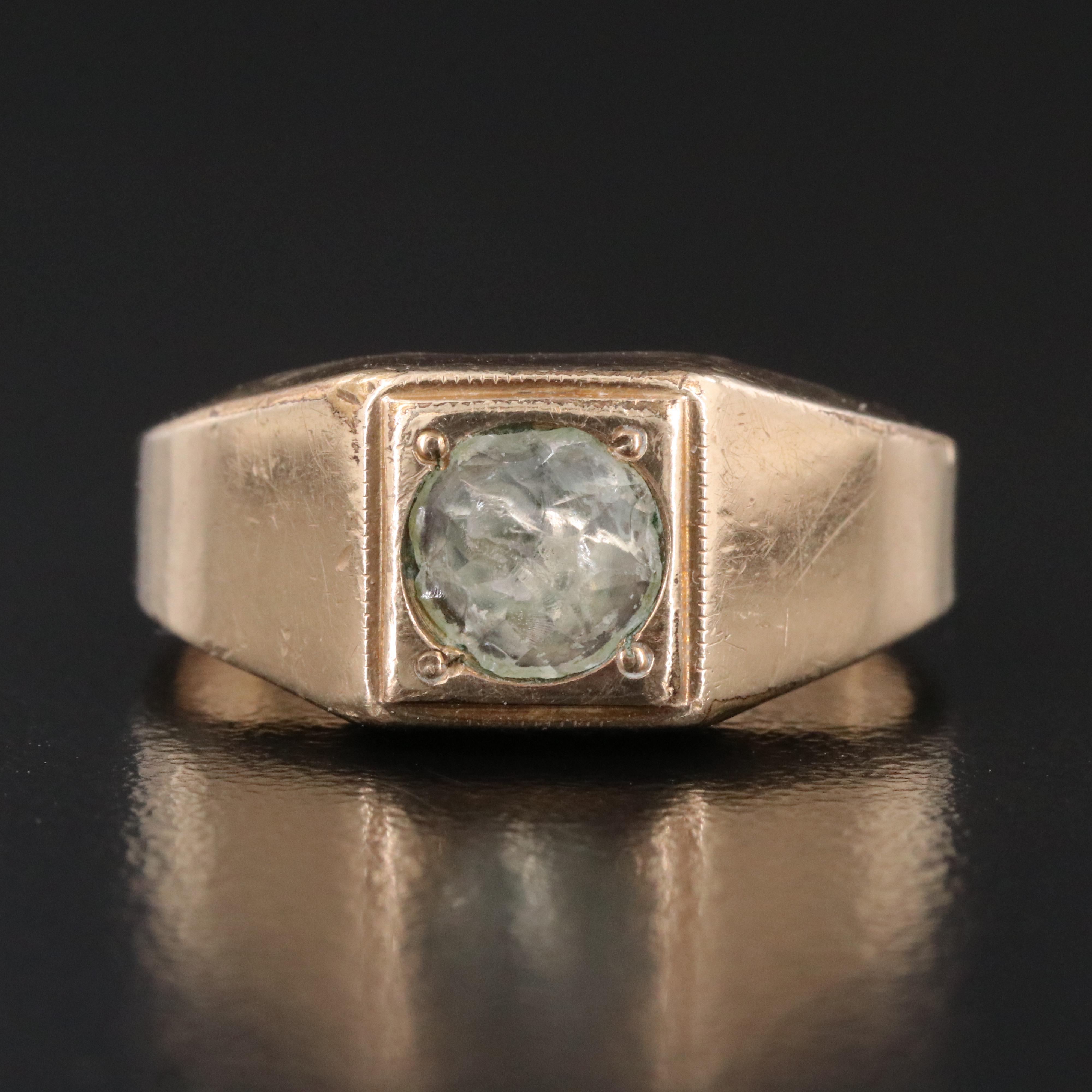Gold-Filled Glass Ring