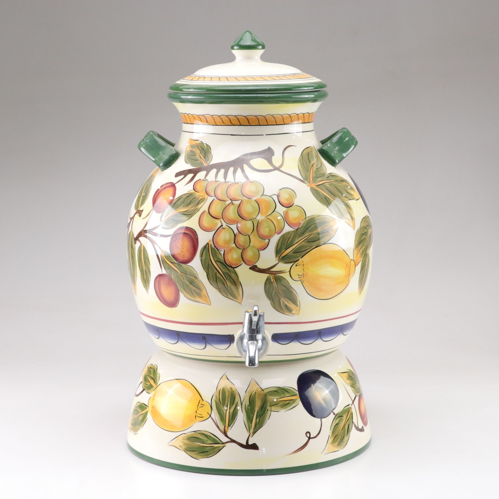 "Italian Fruit" Three-Piece Samovar with Stand Set