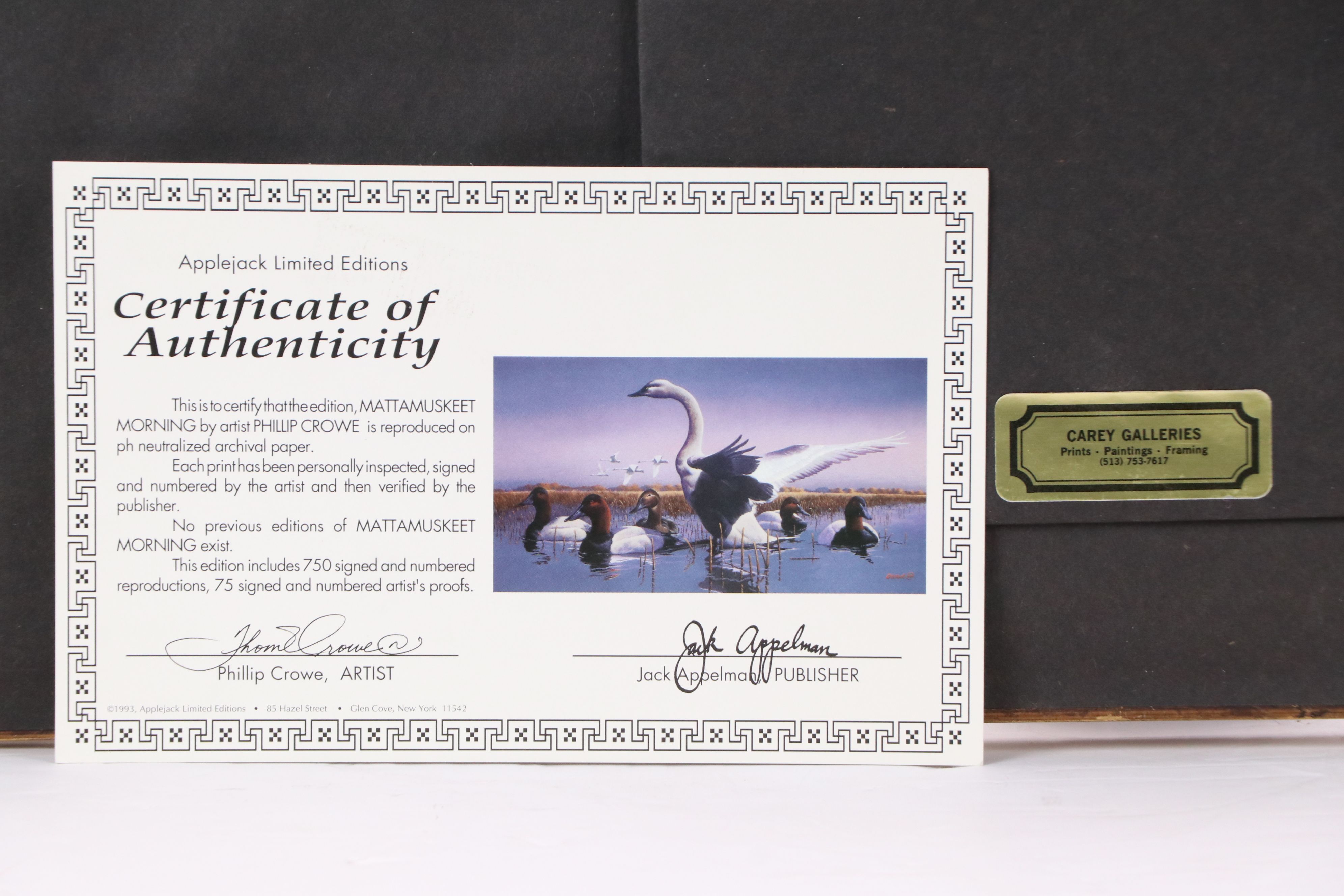 After Phillip Crowe Offset Lithograph "Mattamuskeet Morning," 1993