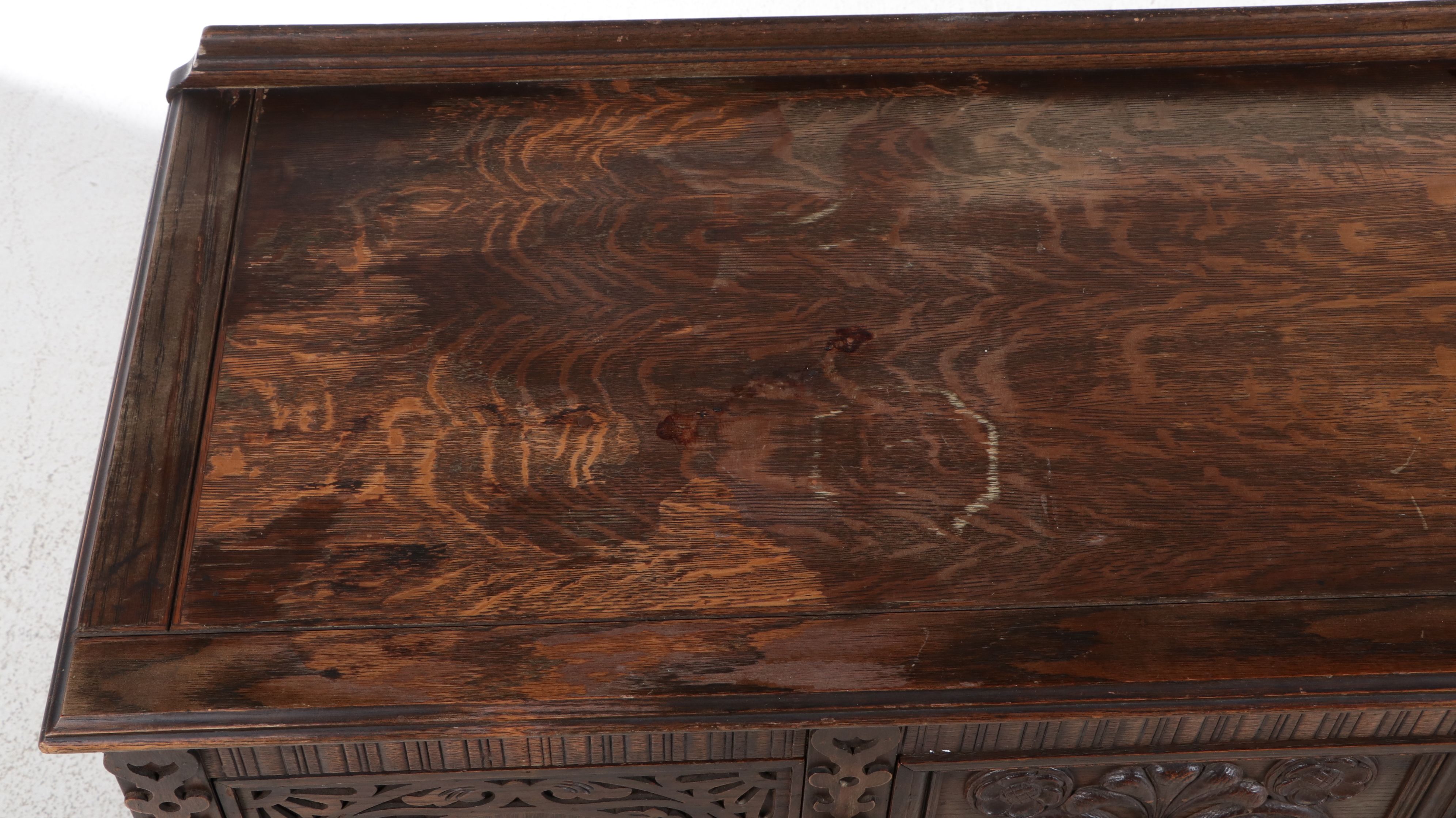 Jacobean Revival Oak Buffet, Early 20th Century
