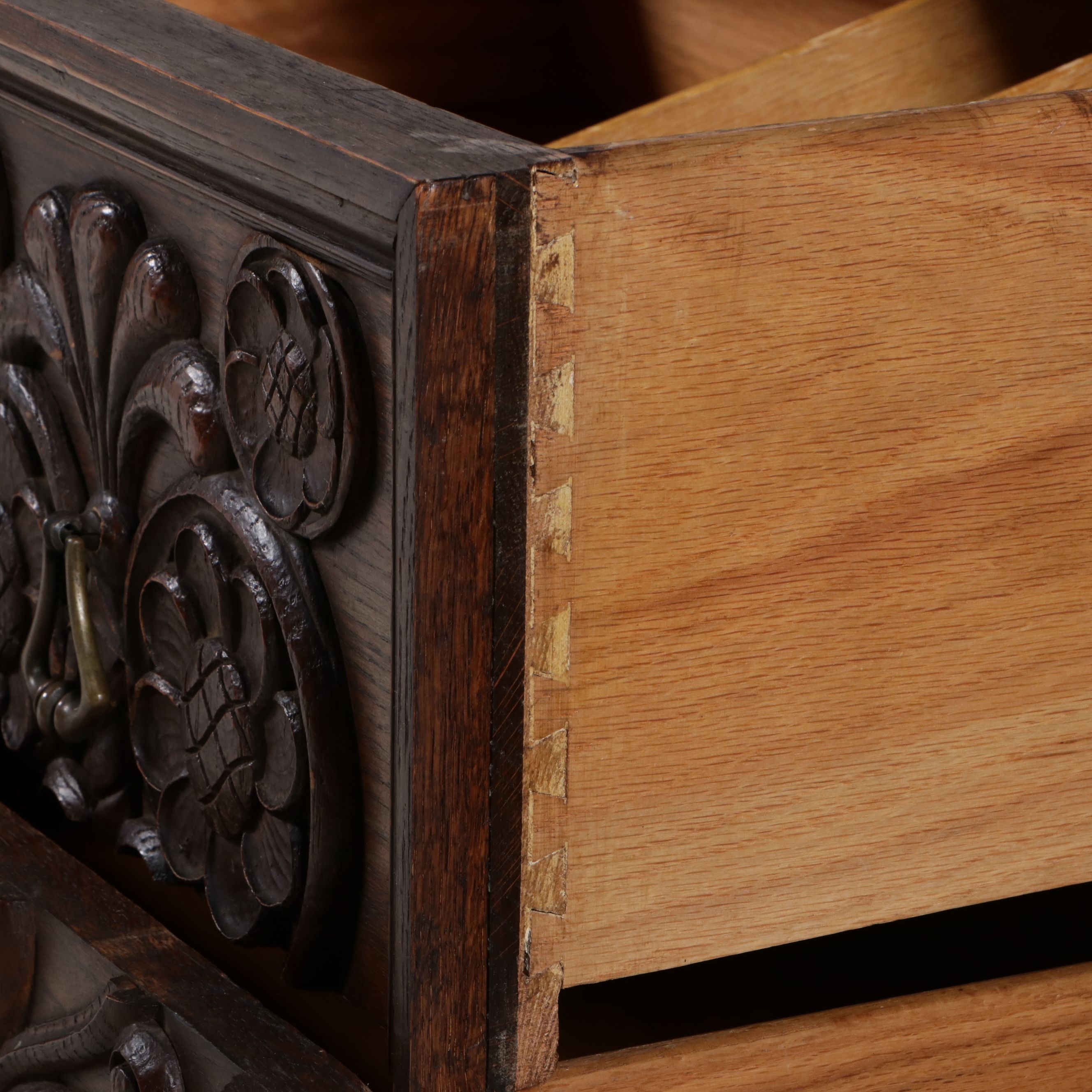 Jacobean Revival Oak Buffet, Early 20th Century