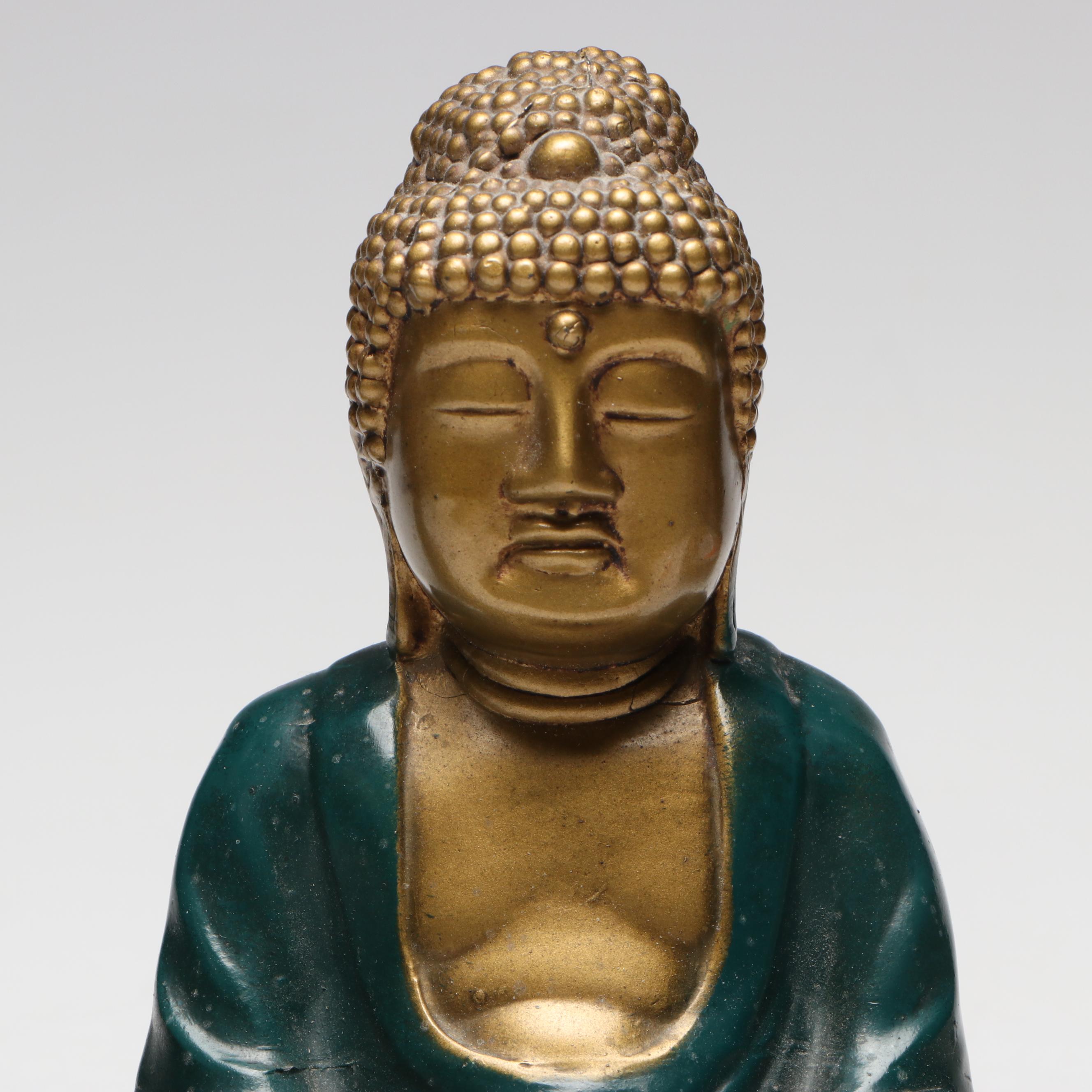 Enamel Metal Mediating Buddha Bookends
