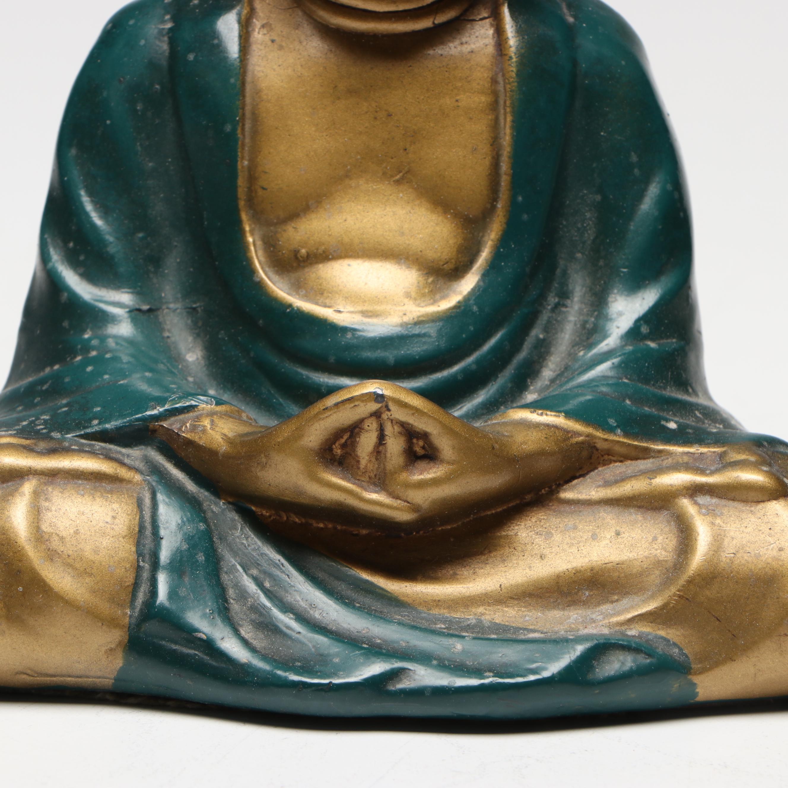 Enamel Metal Mediating Buddha Bookends