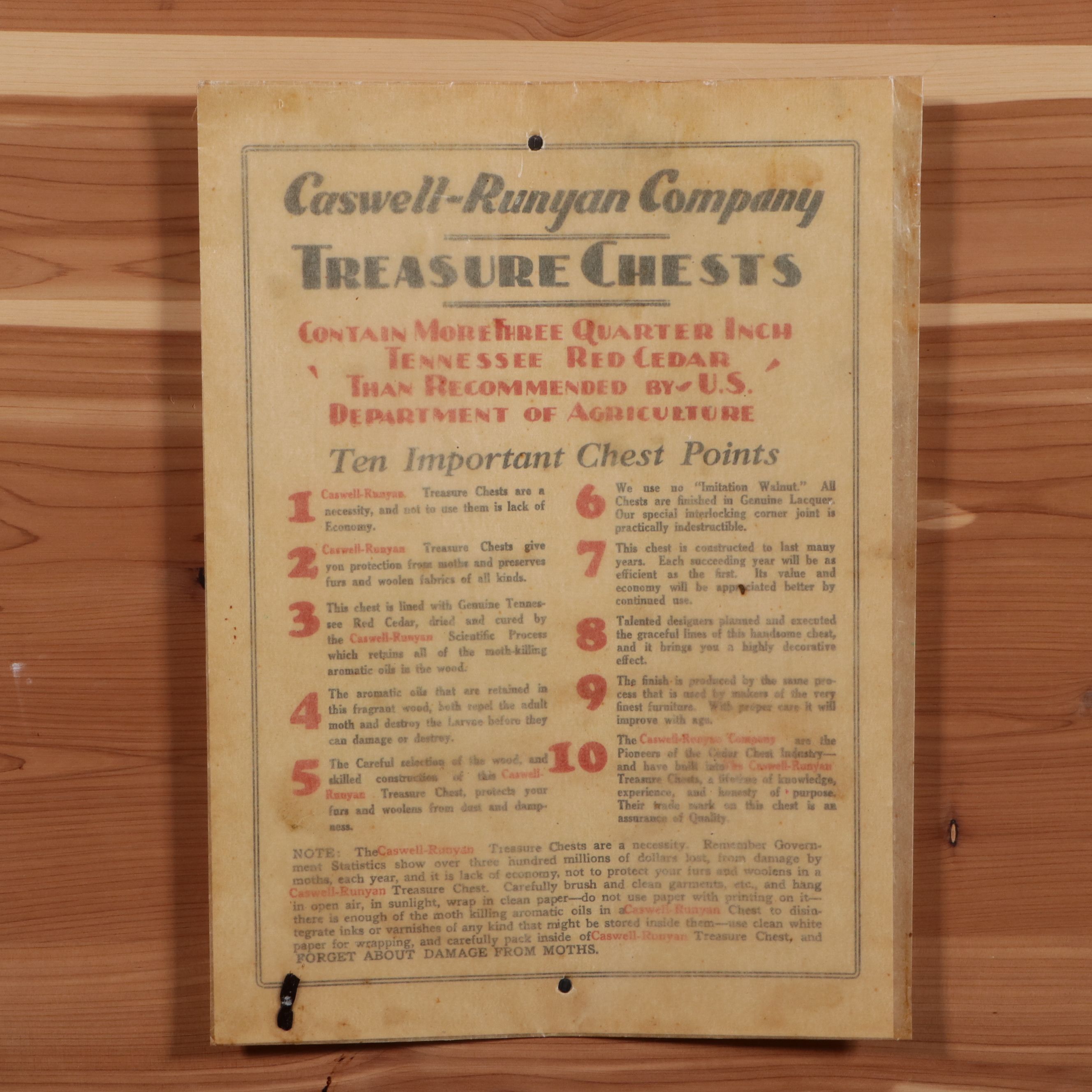 Caswell-Runyan Company Jacobean Revival Style Cedar Chest