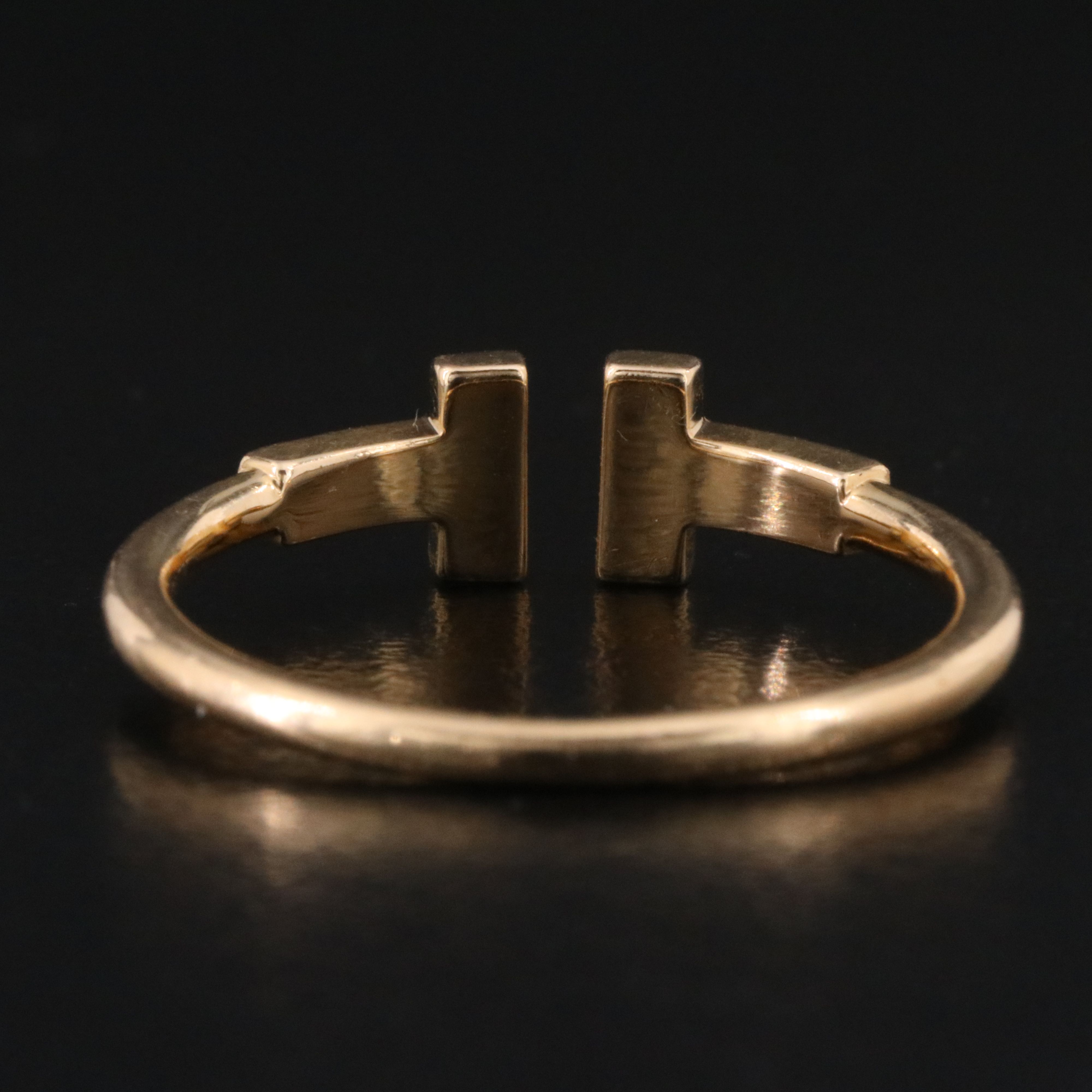 Tiffany & Co. "T" 18K Rose Gold Diamond Wire Ring