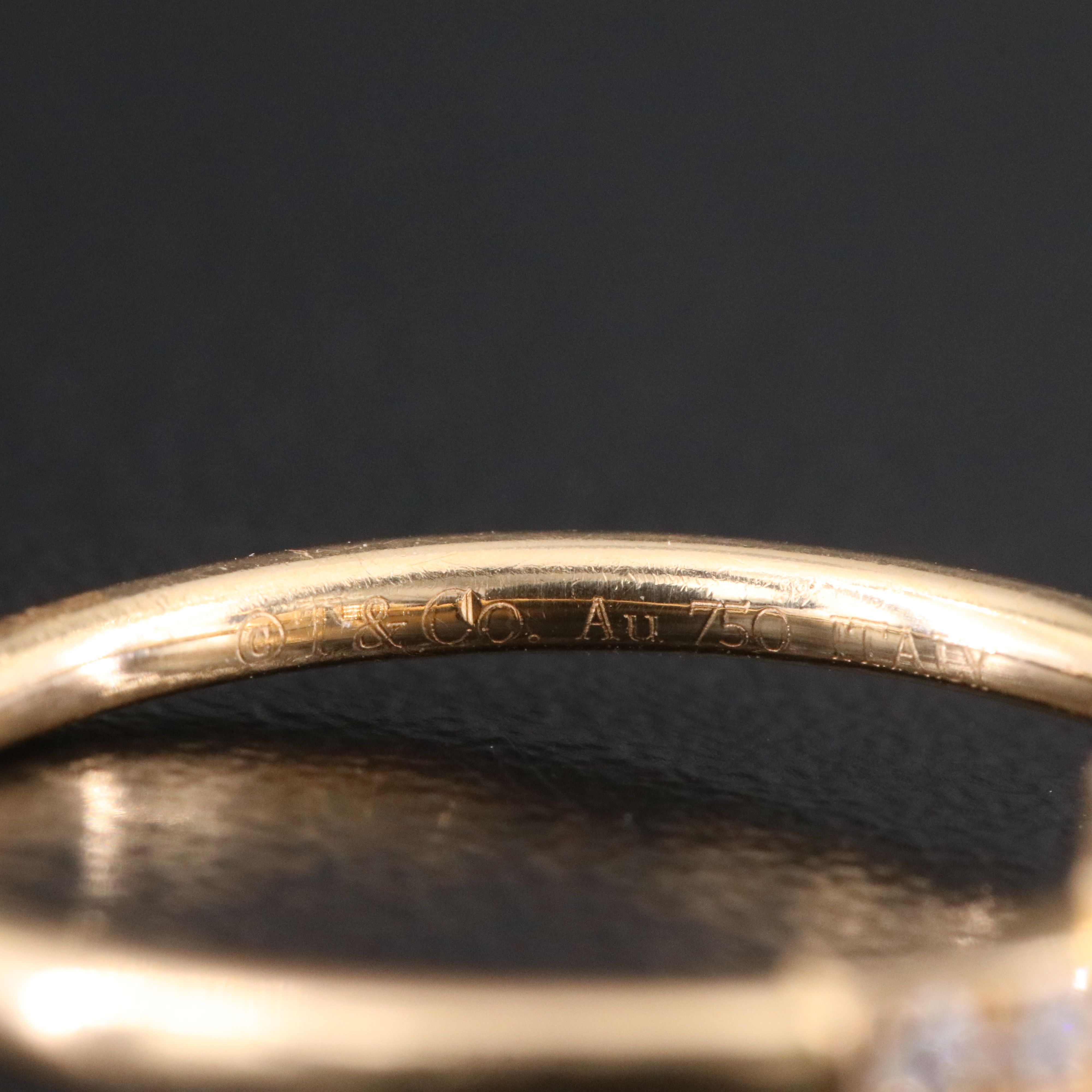 Tiffany & Co. "T" 18K Rose Gold Diamond Wire Ring