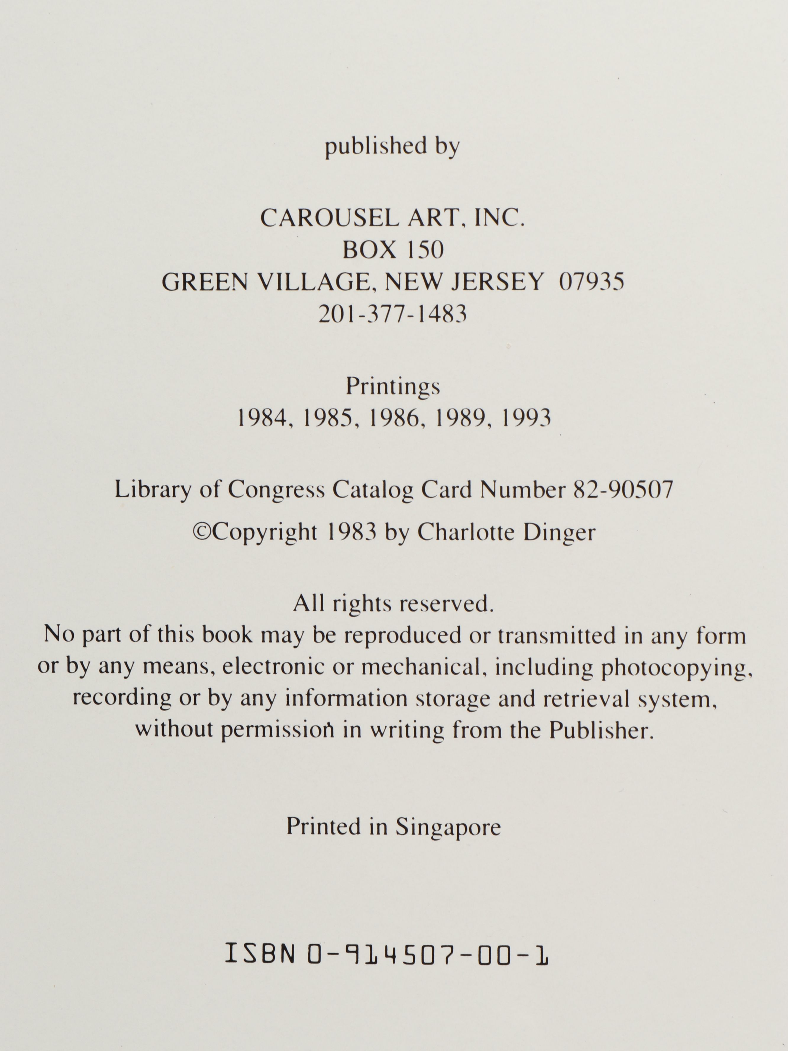 "Art of the Carousel" by Charlotte Dinger with Other Art and Tennis Books