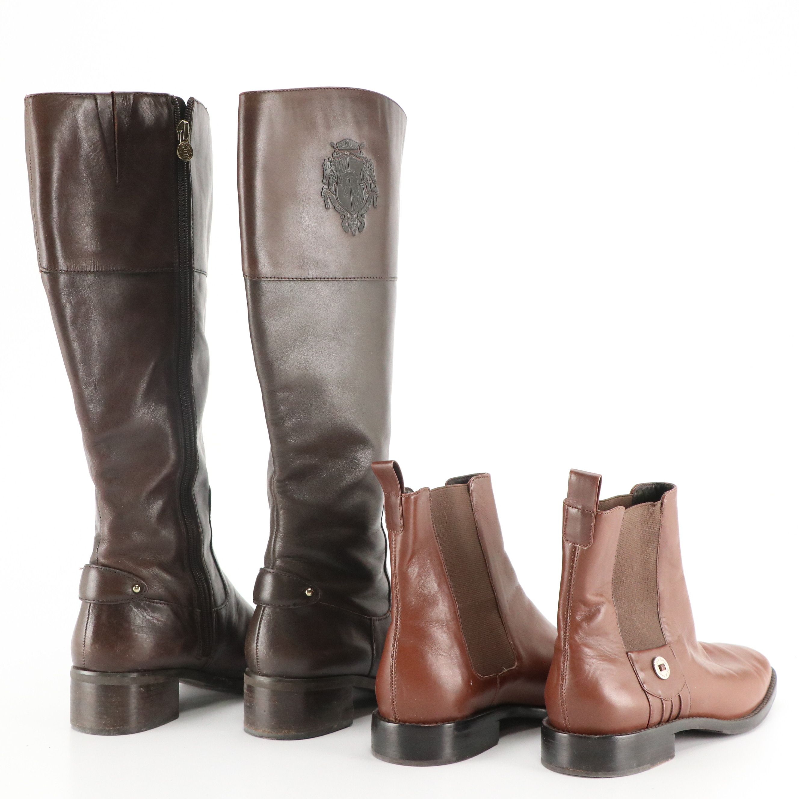 Cole Haan Leather Ankle Boots and Etienne Aigner Knee-High Leather Boots