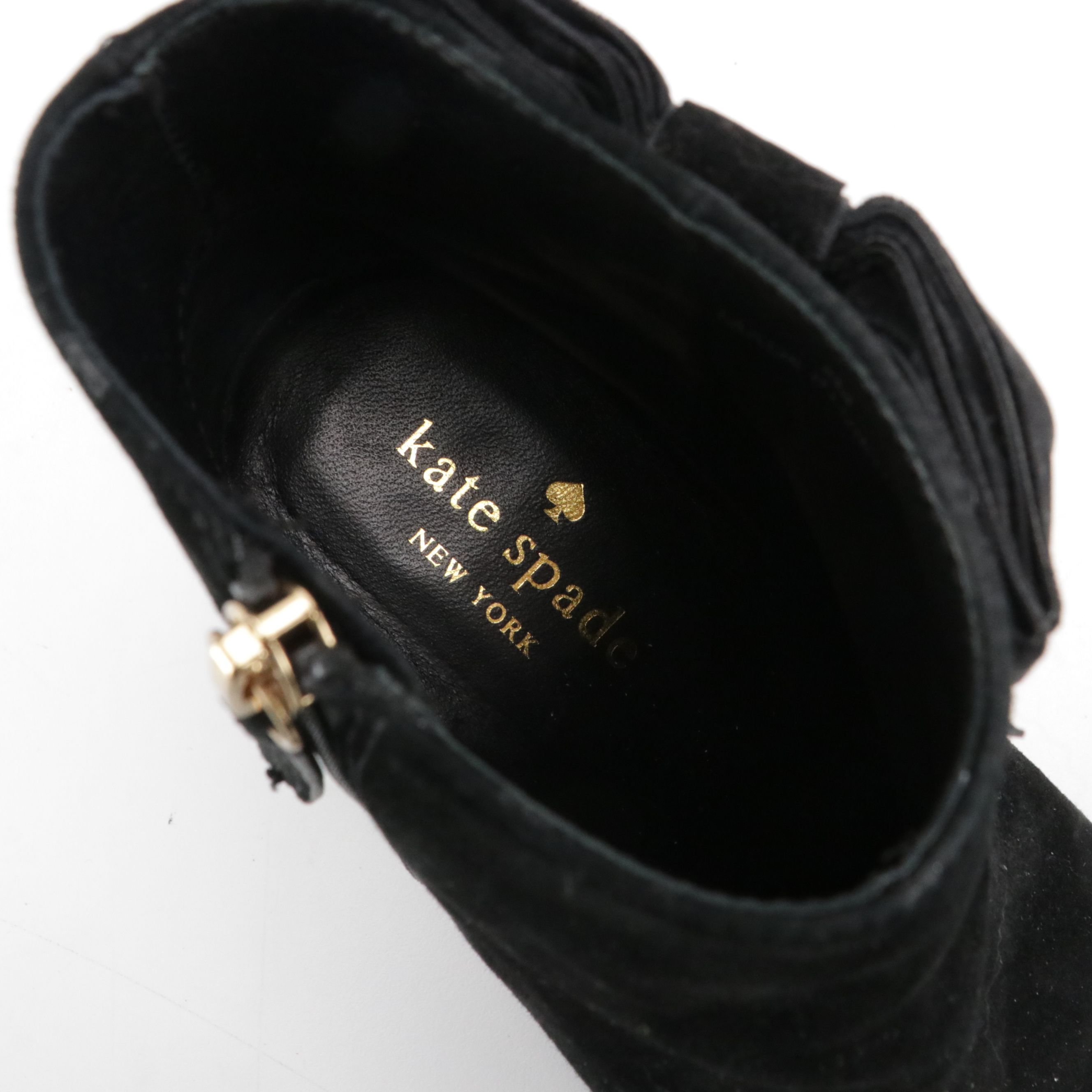 Coach Salene Black Leather Ankle Booties and Kate Spade Holly Suede Bow Boots