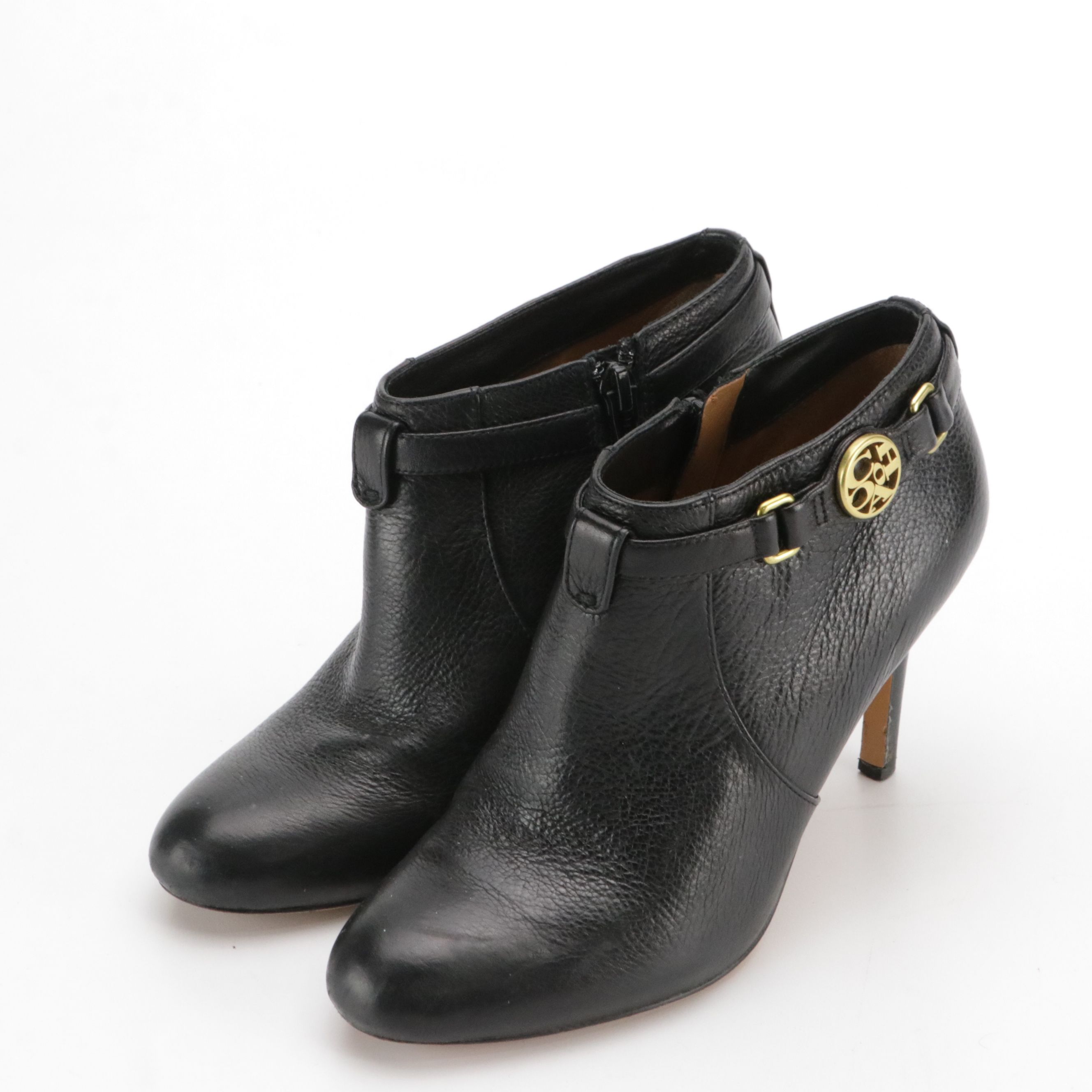 Coach Salene Black Leather Ankle Booties and Kate Spade Holly Suede Bow Boots