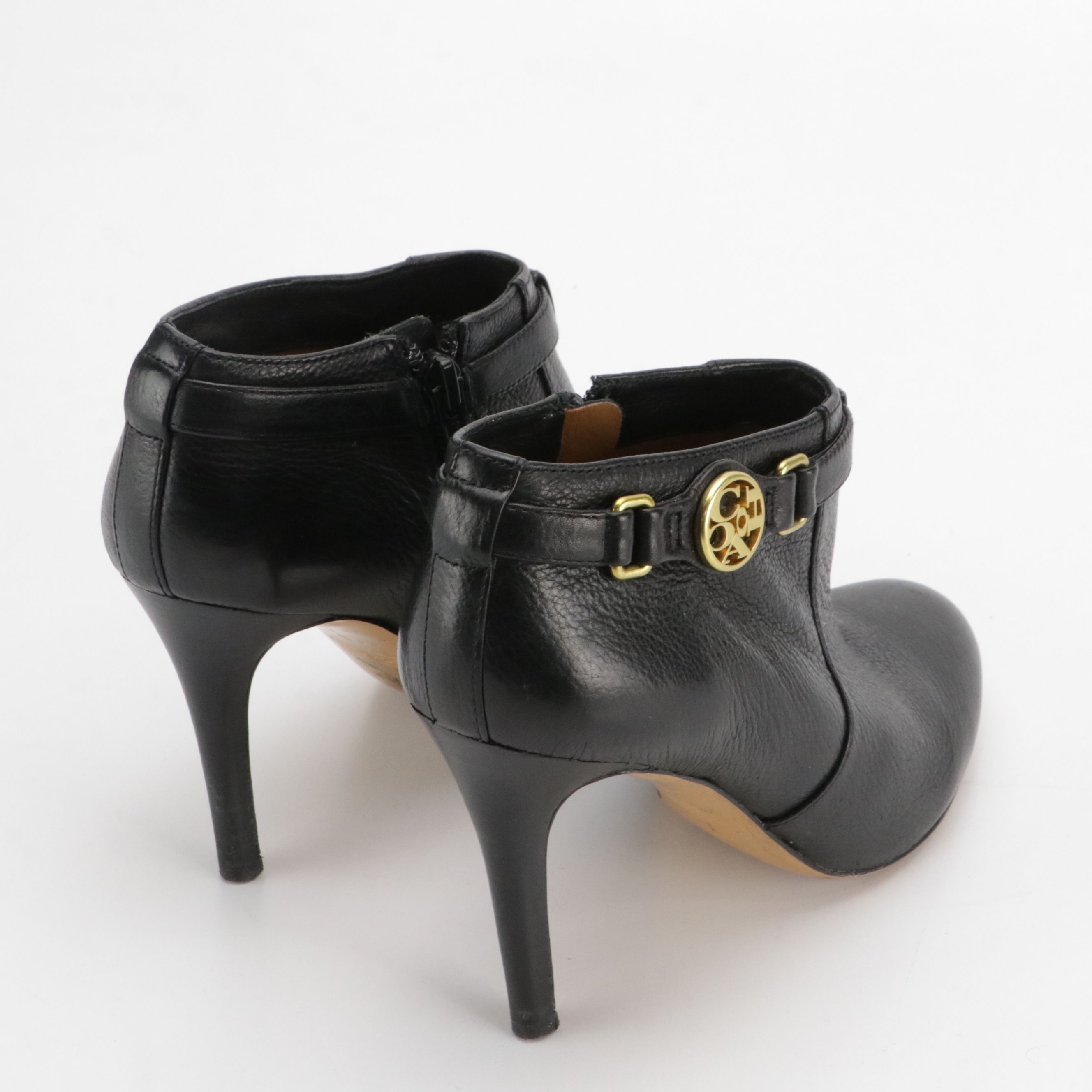 Coach Salene Black Leather Ankle Booties and Kate Spade Holly Suede Bow Boots