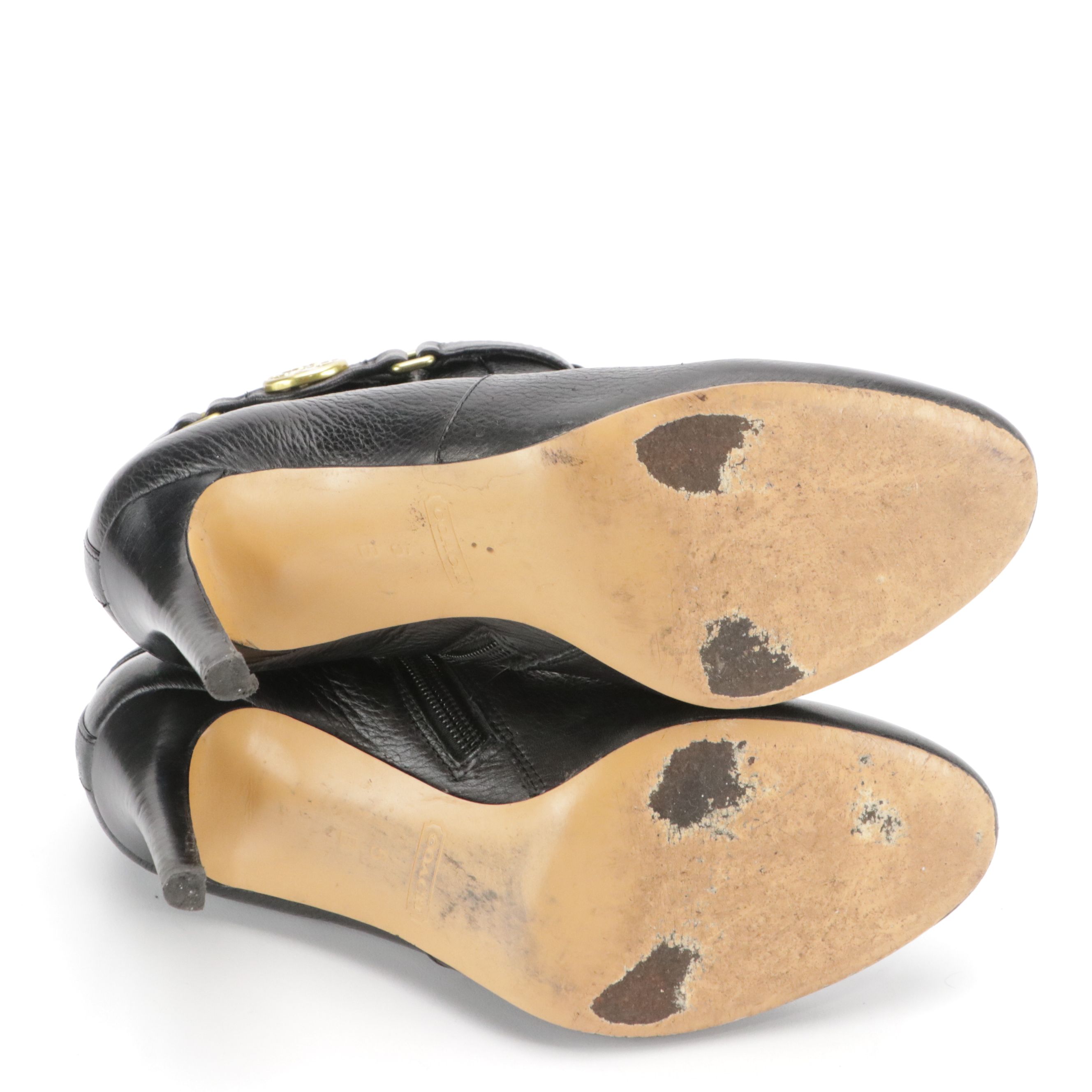 Coach Salene Black Leather Ankle Booties and Kate Spade Holly Suede Bow Boots