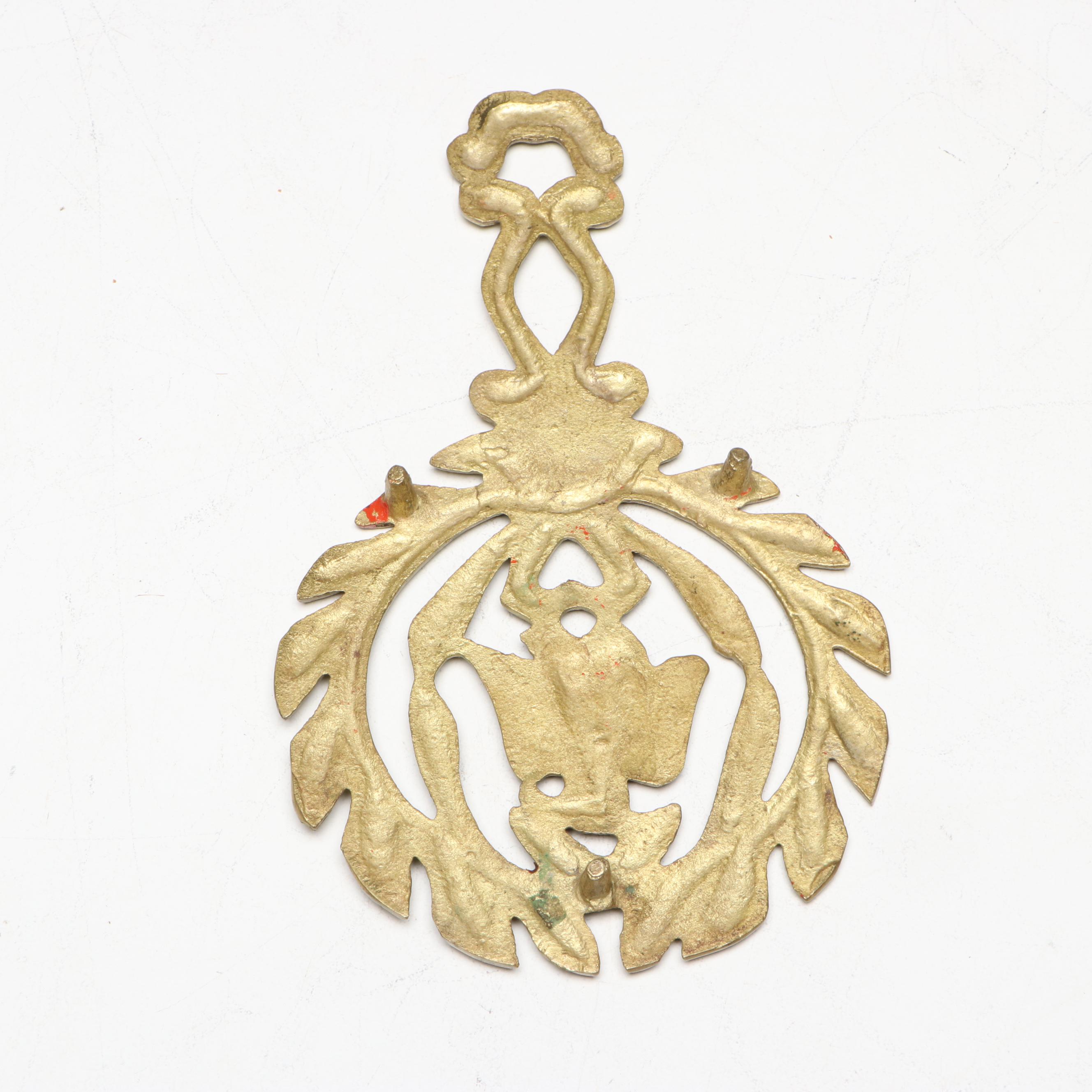 Solid Brass Trivet with Vintage Eagle-Shaped Hooks, Mid to Late 20th C.