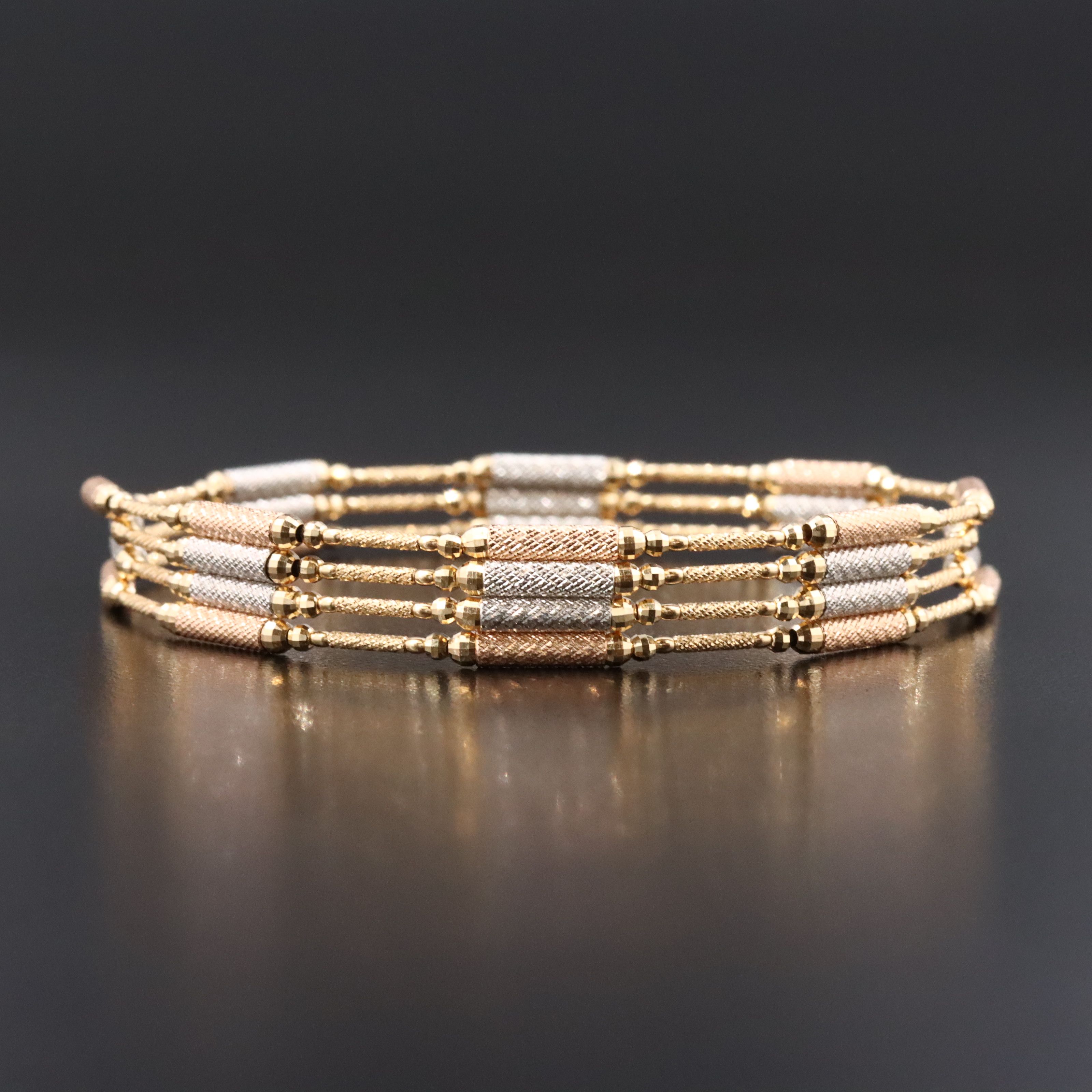 18K Tri-Color Magnetic Wrap Bracelet
