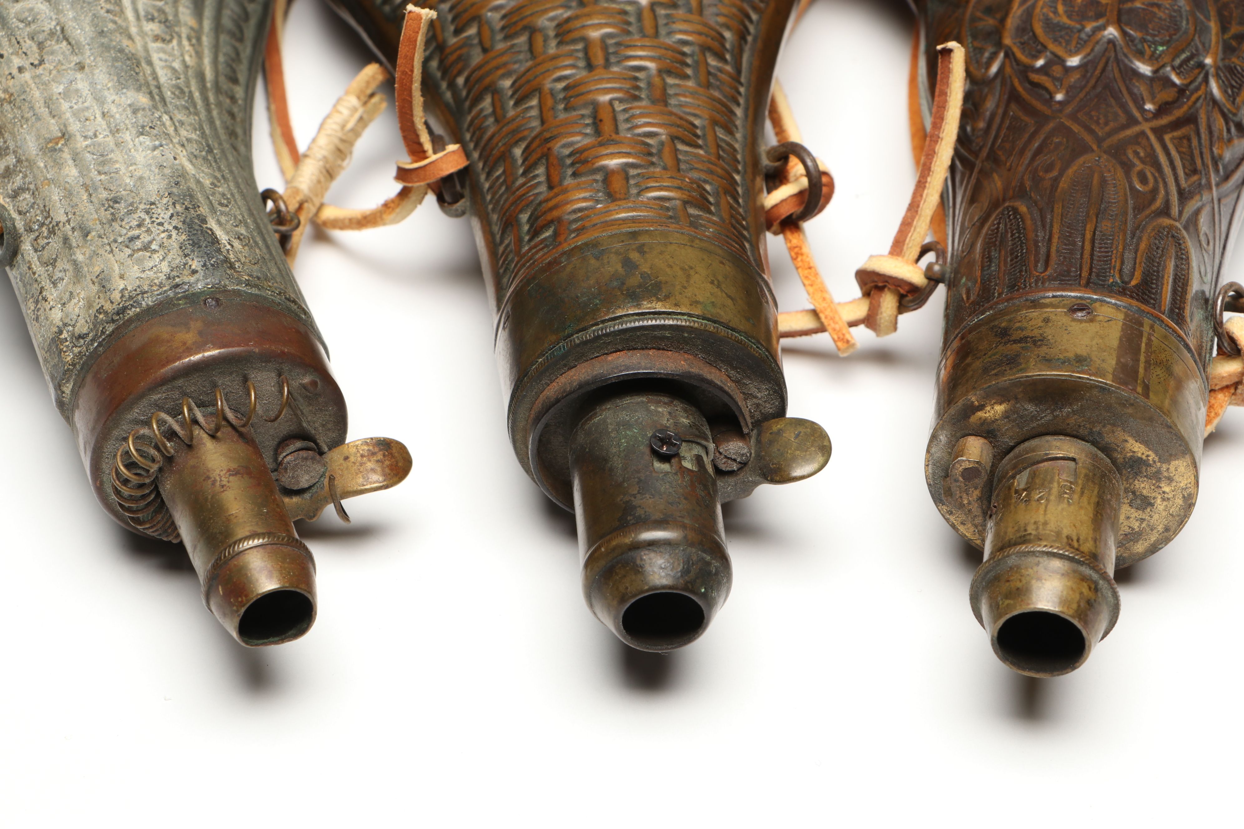 Antique Metal Powder Flasks