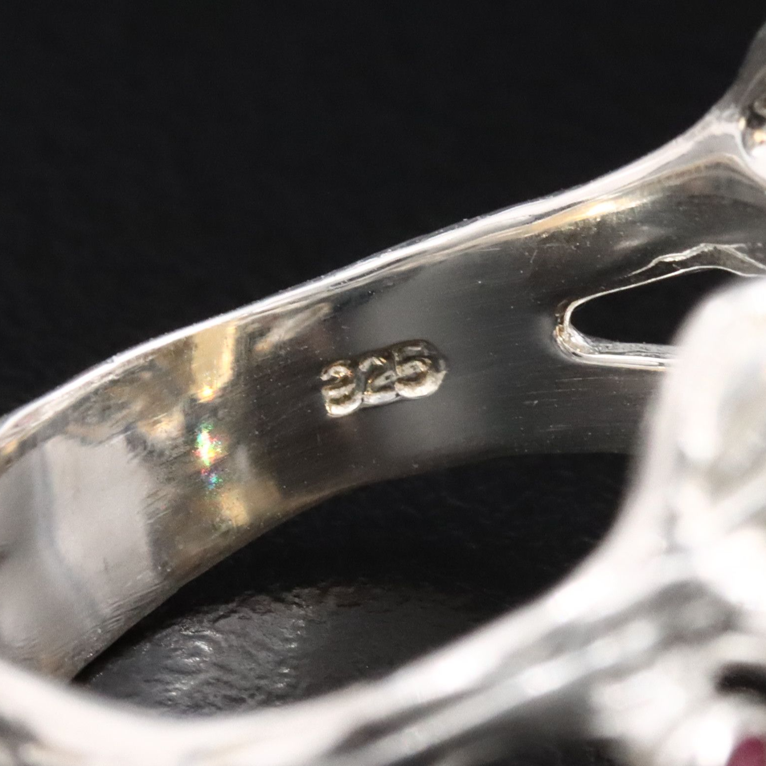 Sterling Citrine and Garnet Ring