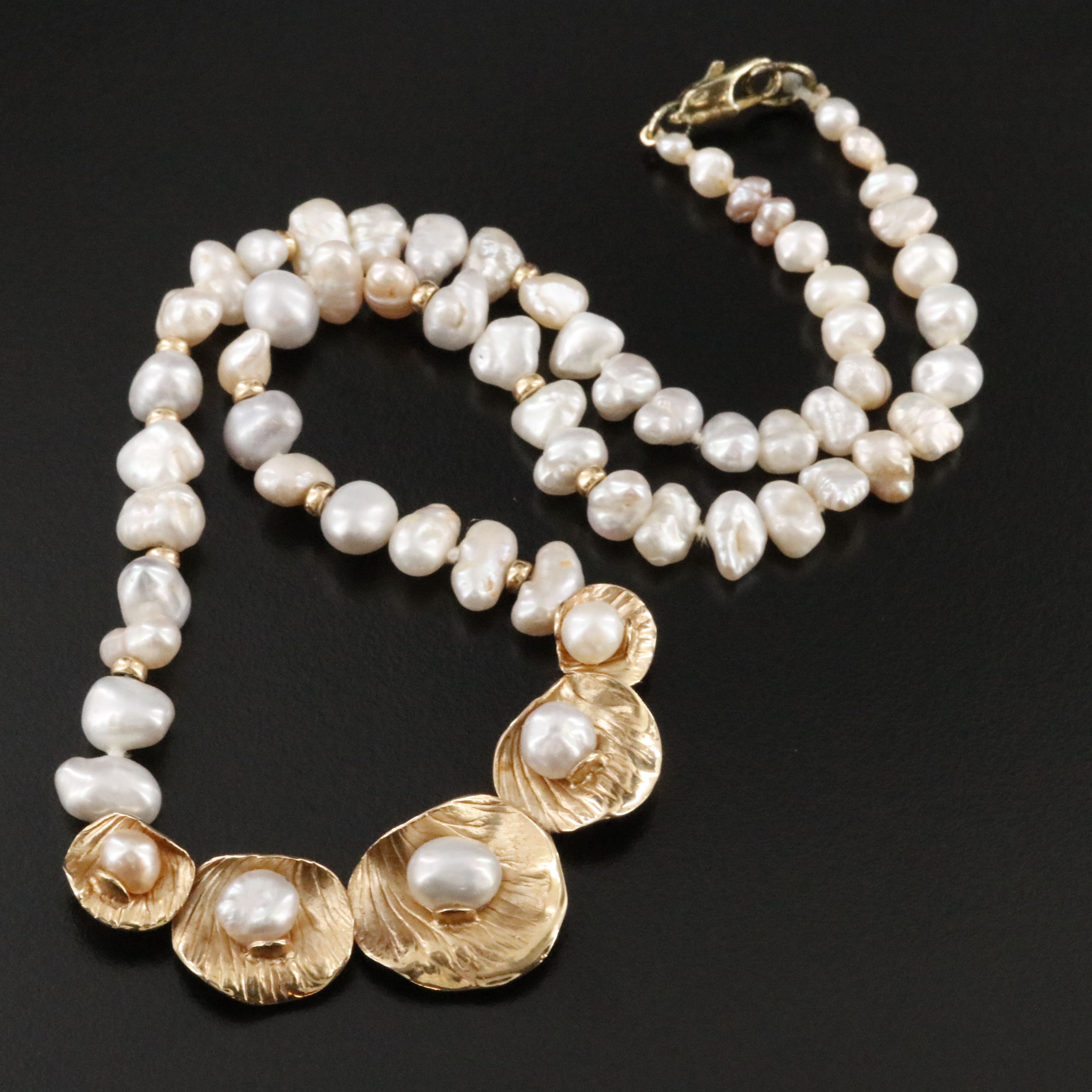14K Baroque Pearl Necklace