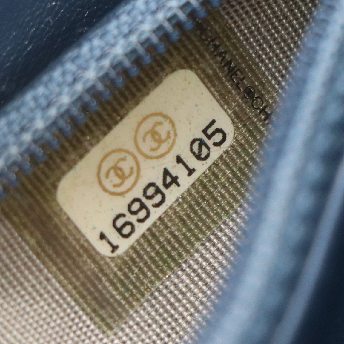 Chanel Mini Pouch in Blue Sheared Rabbit Fur, With Box