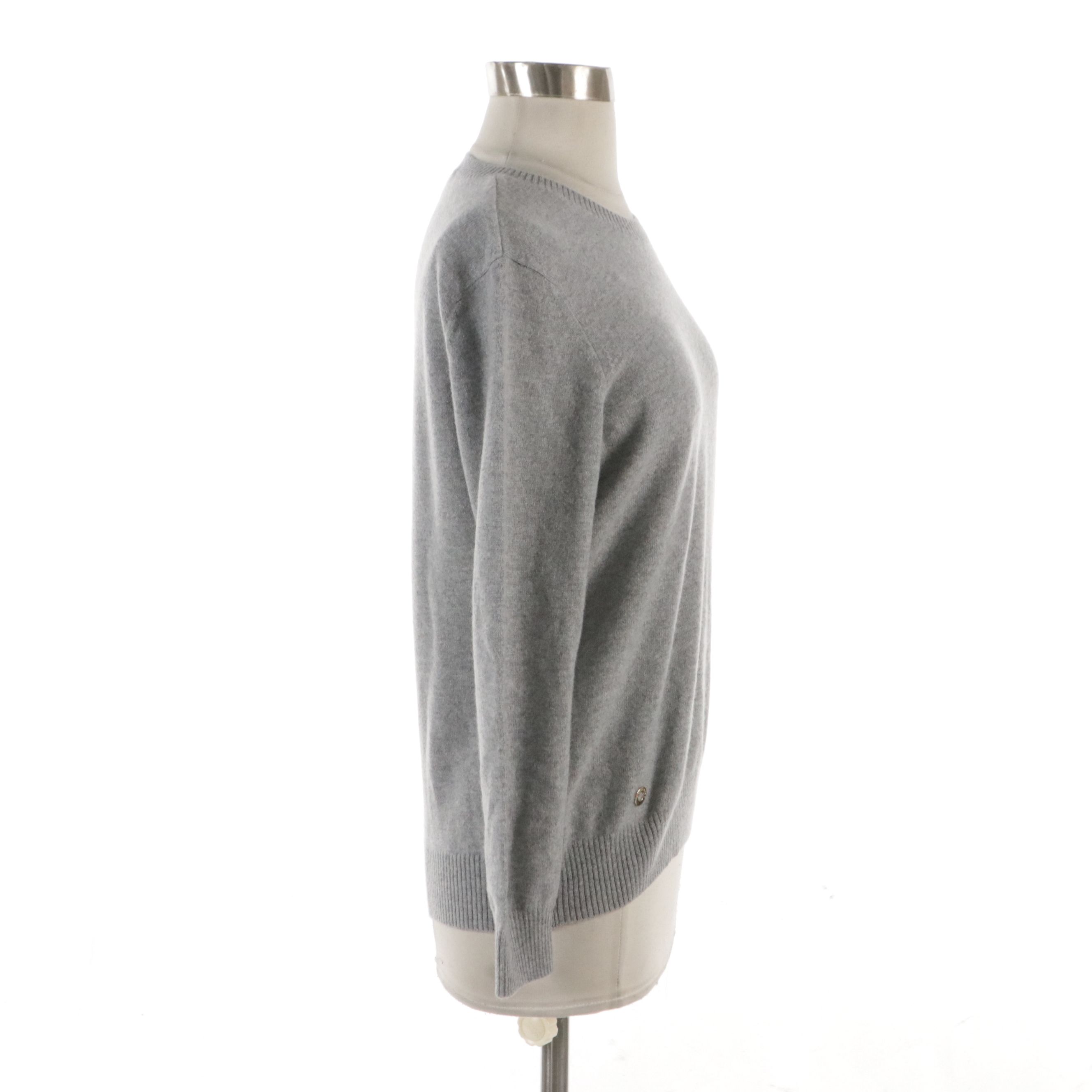 Loro Piana Light Gray Cashmere Crew Neck Sweater