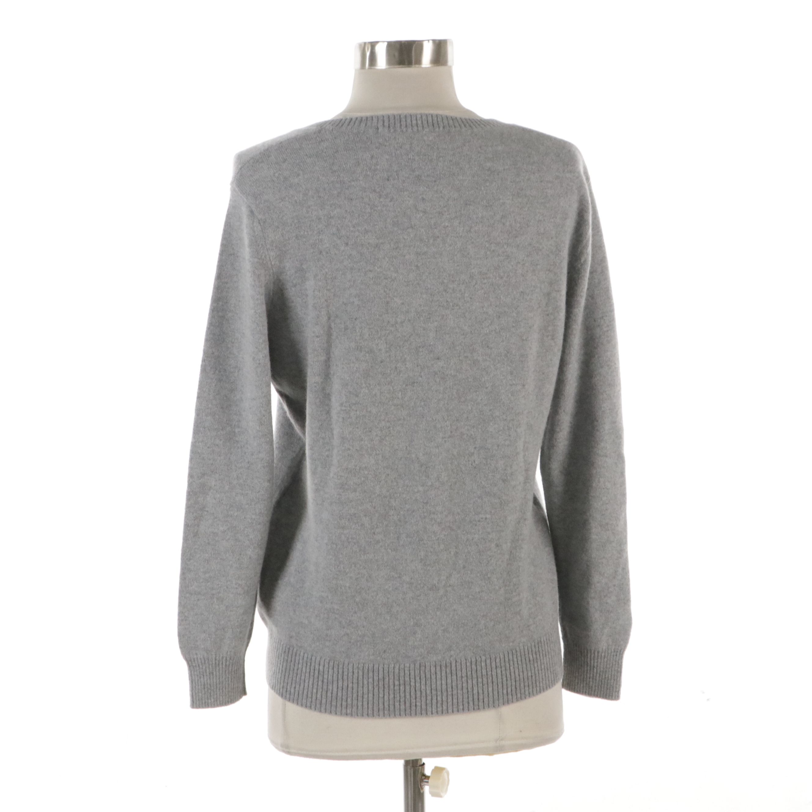Loro Piana Light Gray Cashmere Crew Neck Sweater