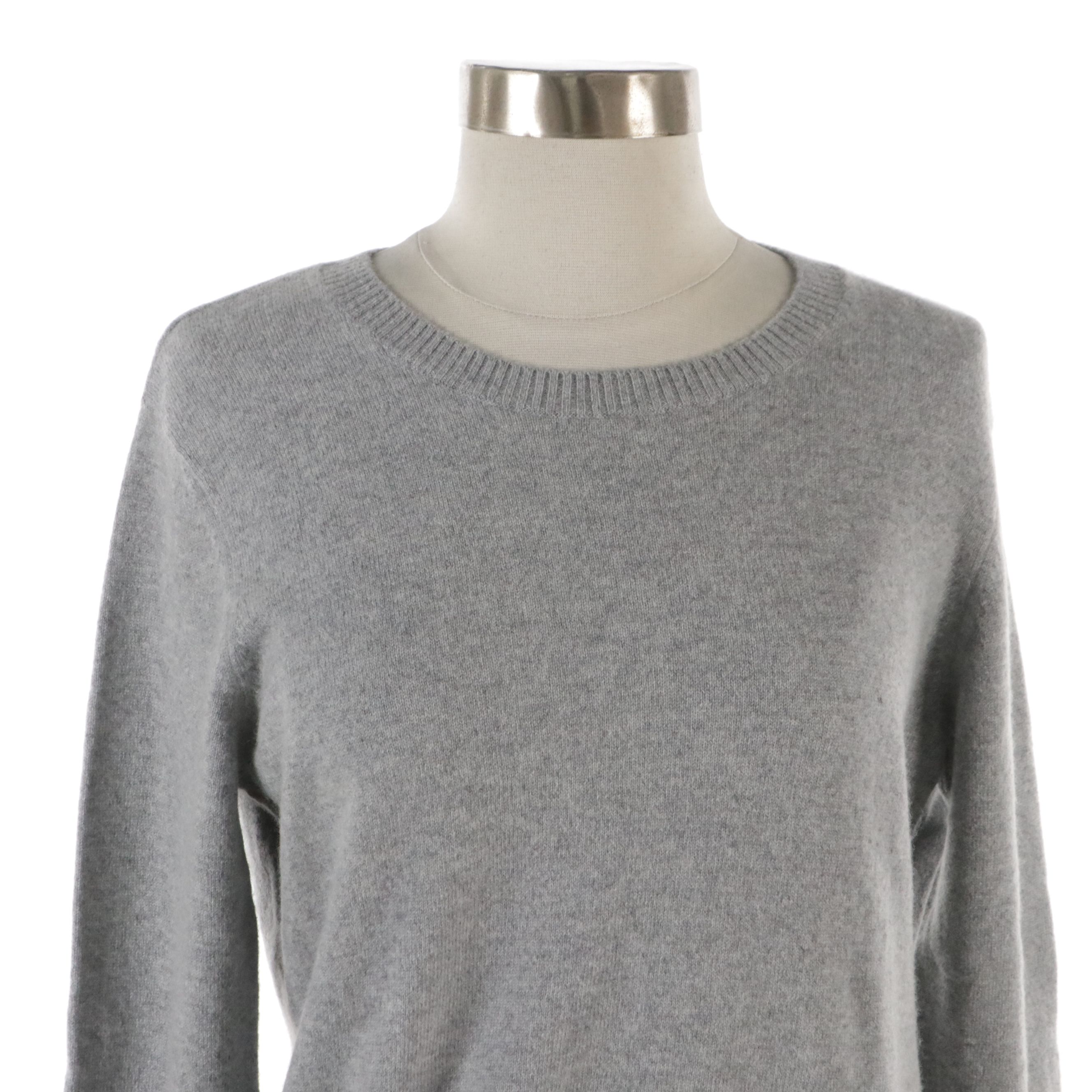 Loro Piana Light Gray Cashmere Crew Neck Sweater