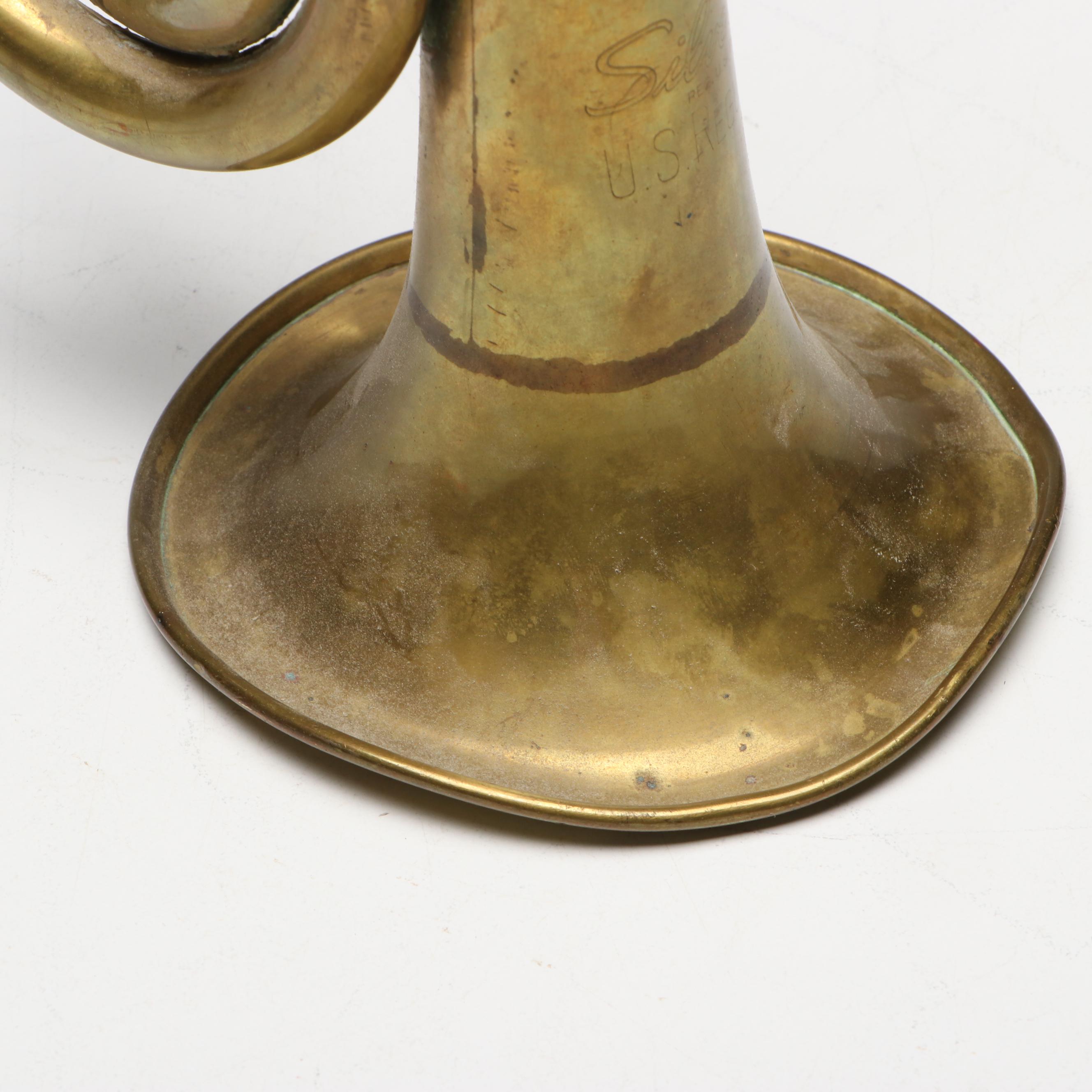 Silvertone and Lorenzo Sanzone U.S Regulation Brass Bugles