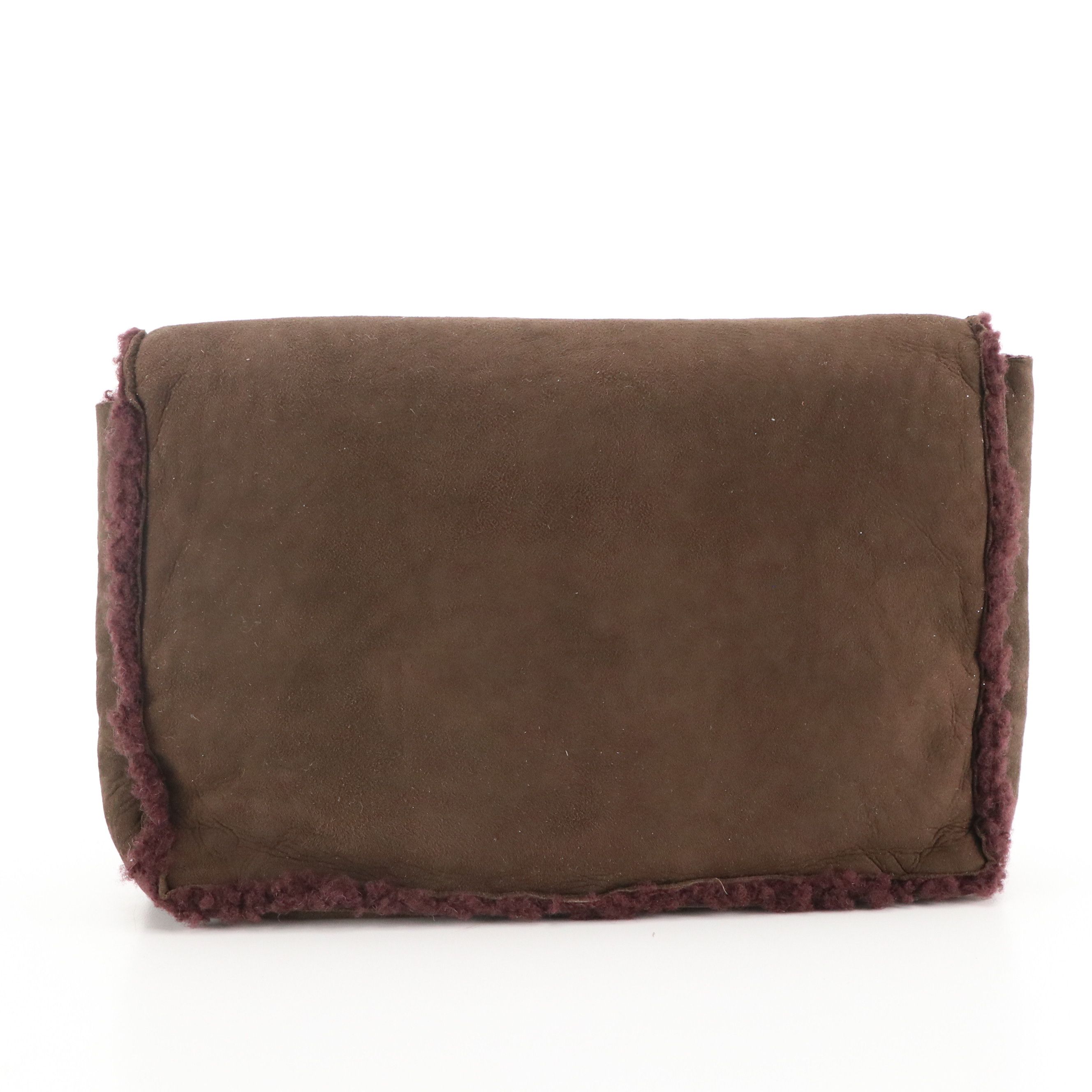 Chanel CC Flap Clutch Bag in Mocha Brown Shearling