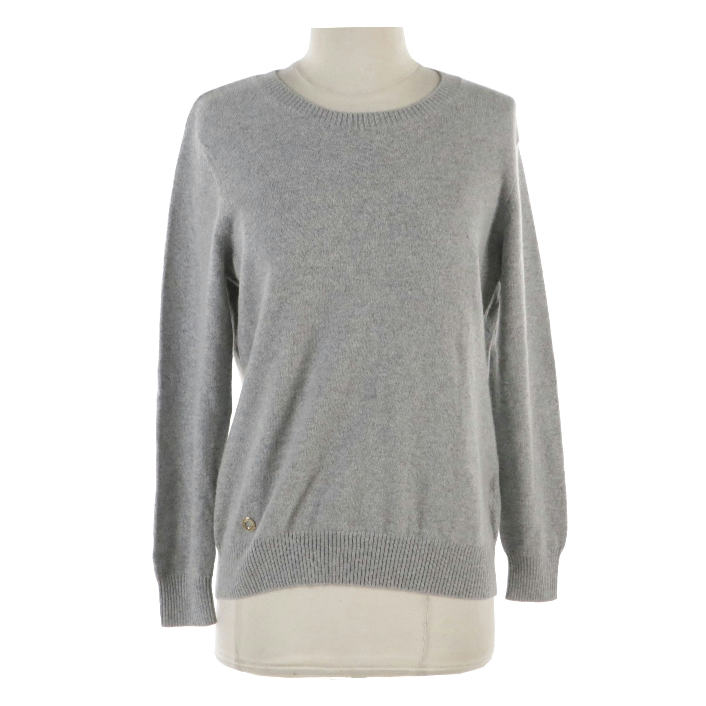 Loro Piana Light Gray Cashmere Crew Neck Sweater