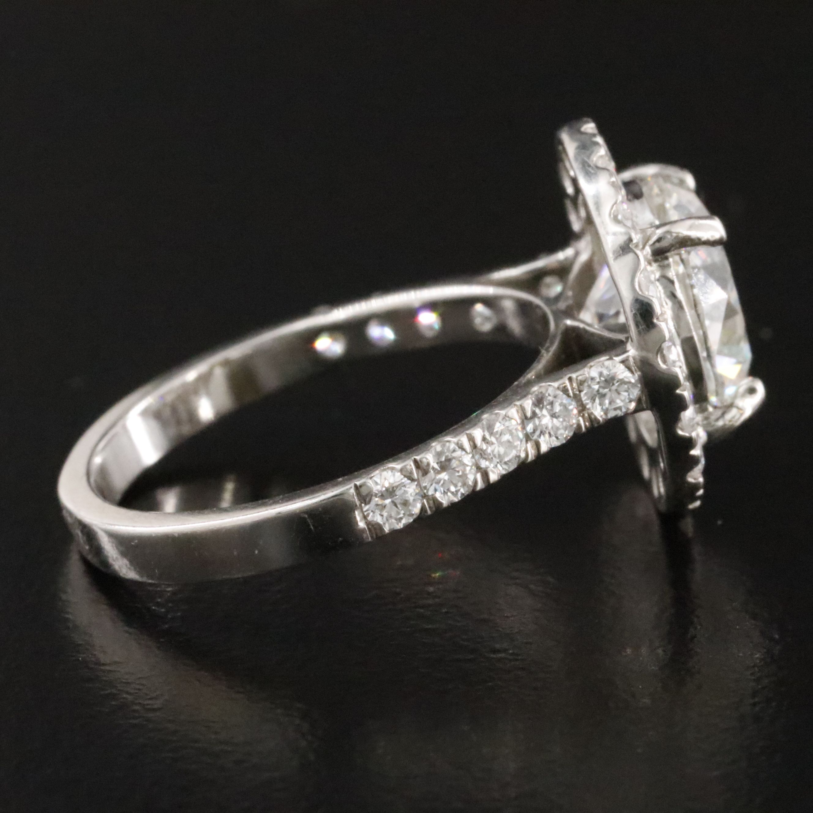 Platinum 3.86 CTW Lab Grown Diamond Halo Ring with IGI Report