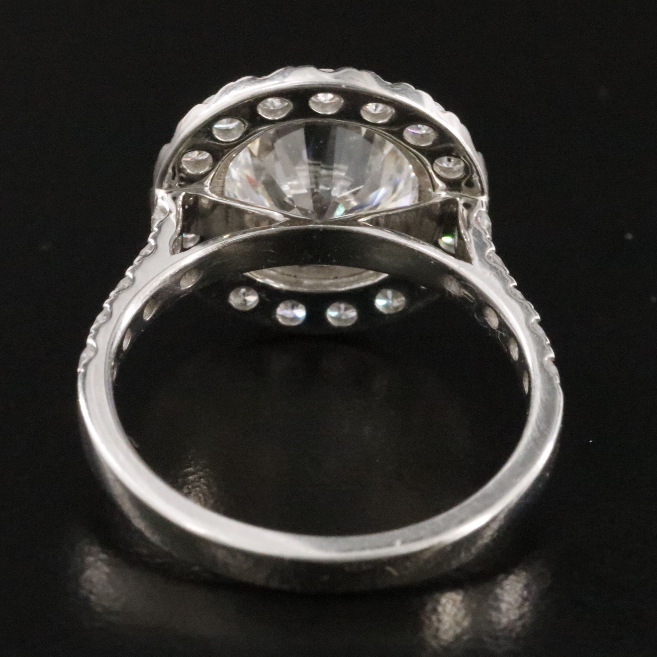 Platinum 3.86 CTW Lab Grown Diamond Halo Ring with IGI Report