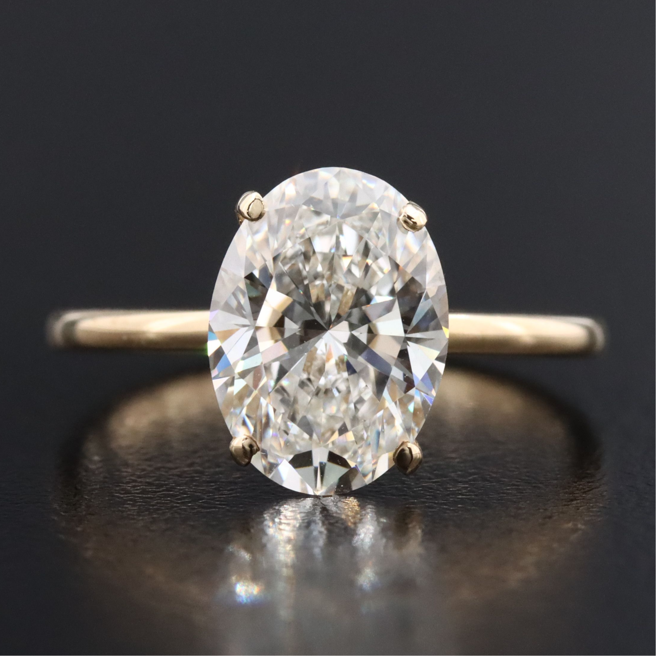 14K 3.01 CT Lab Grown Diamond Solitaire Ring with IGI Report