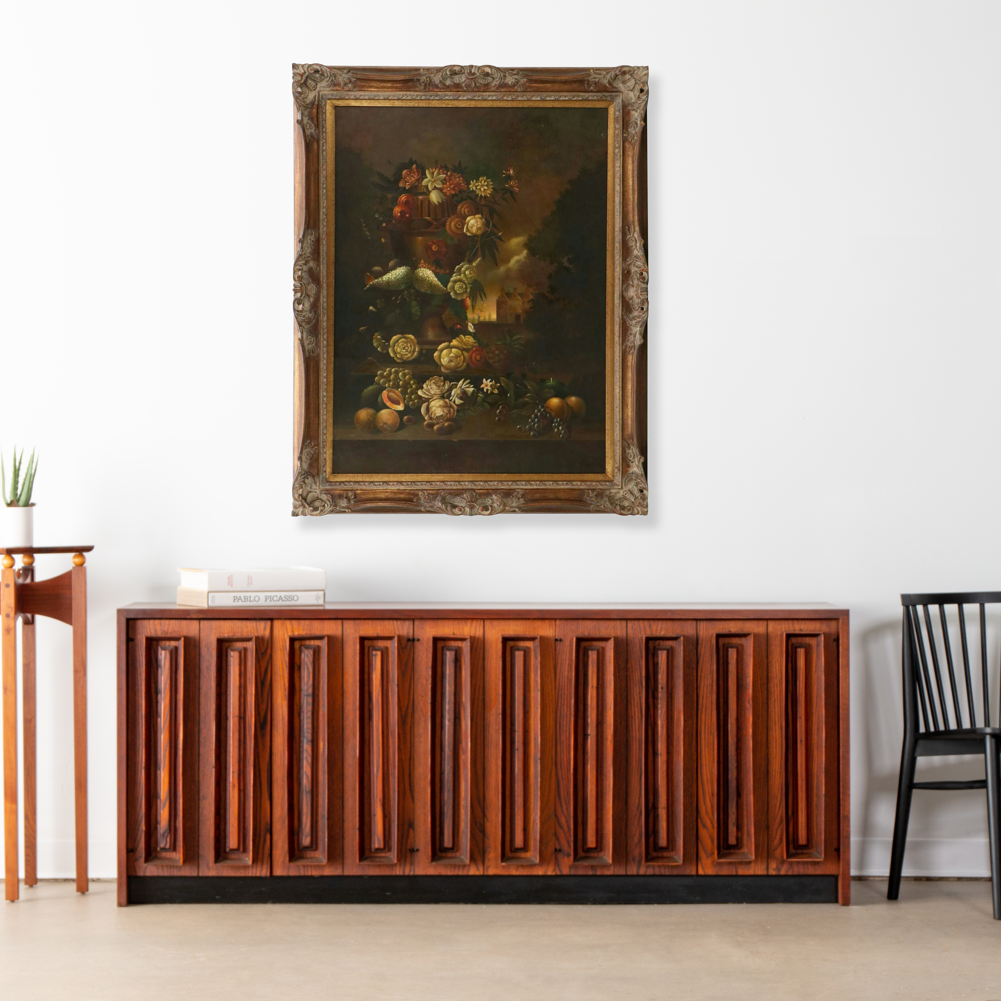 Italian School Style Oil Painting of Floral Still Life