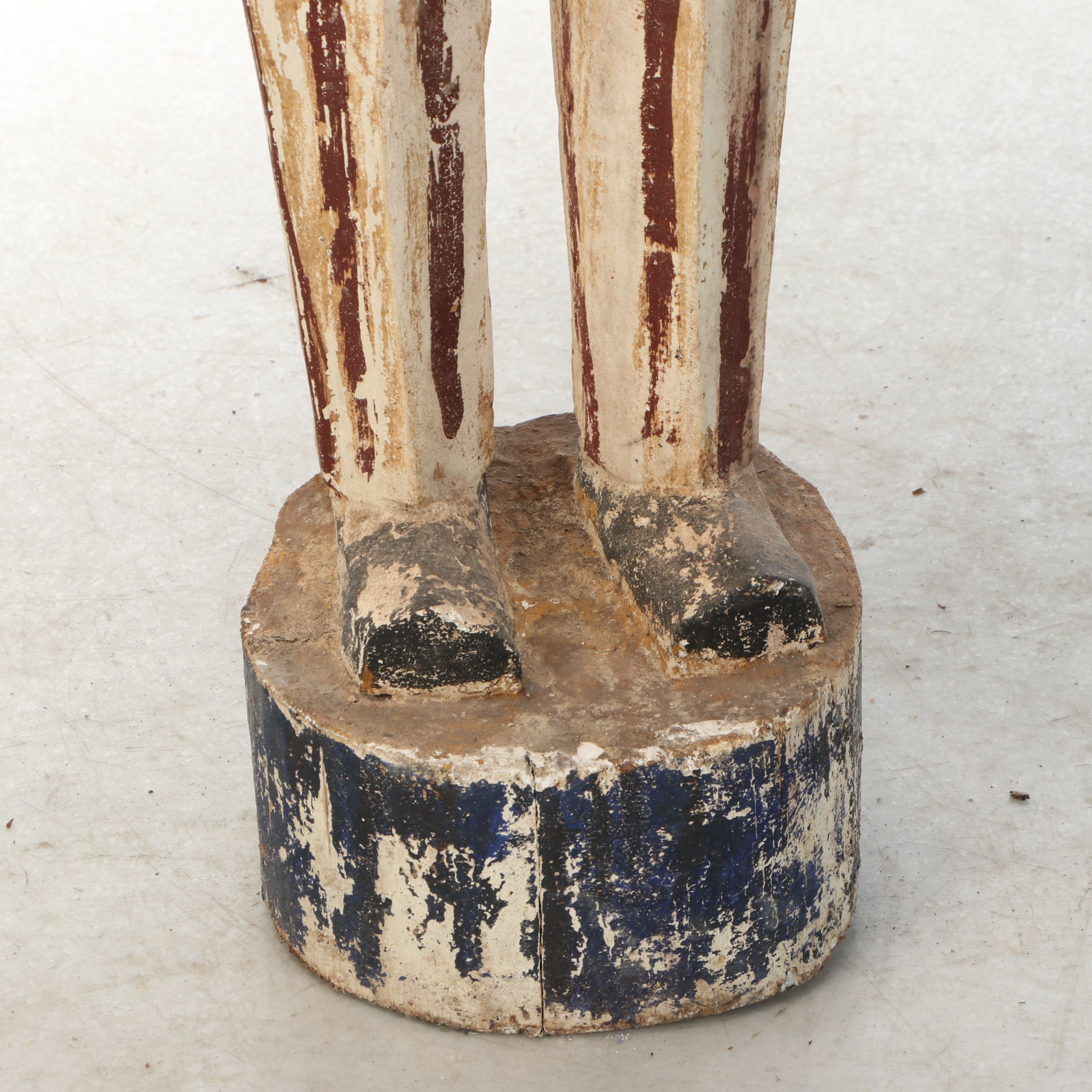 Folk Art Style Polychrome Decorated Wood Uncle Sam