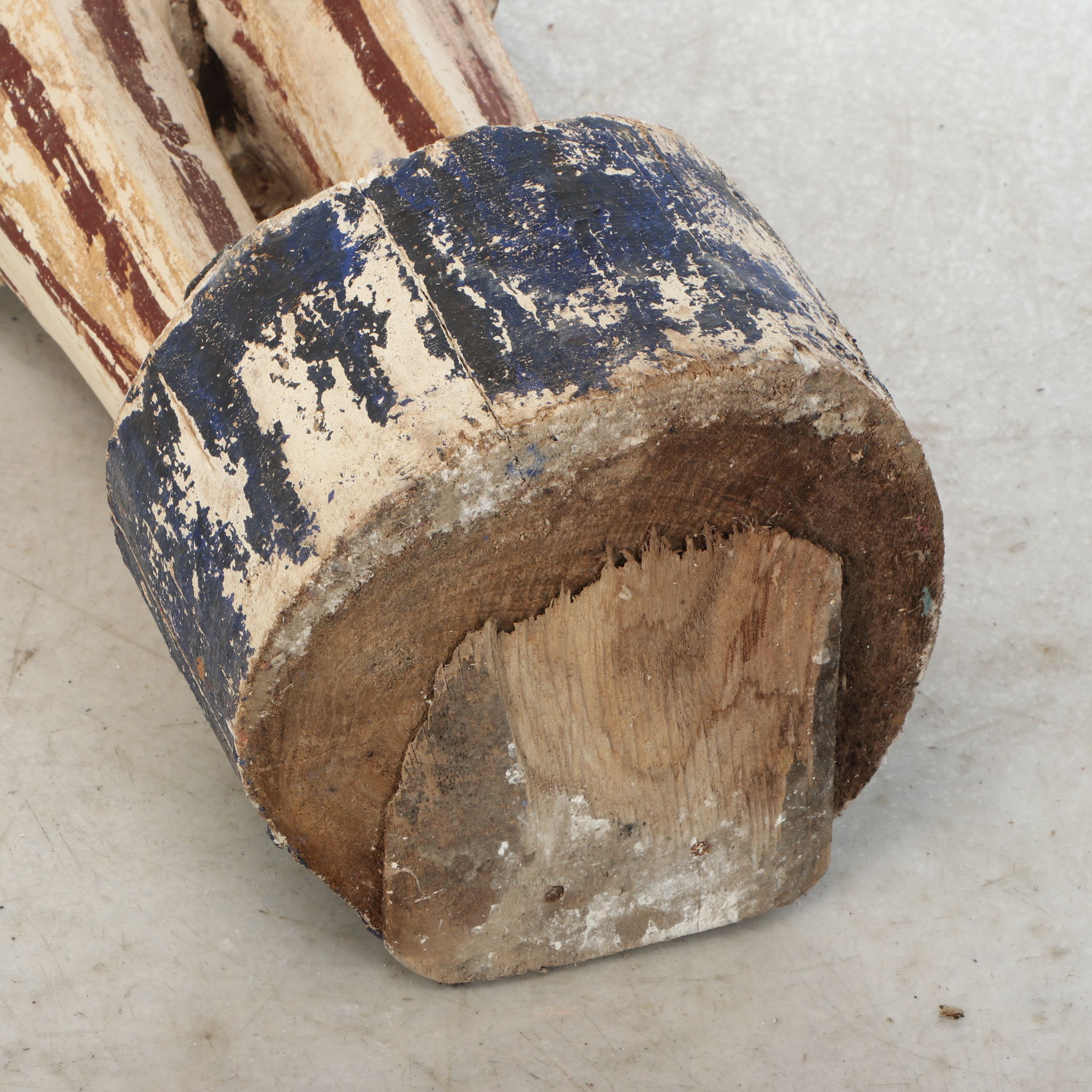 Folk Art Style Polychrome Decorated Wood Uncle Sam