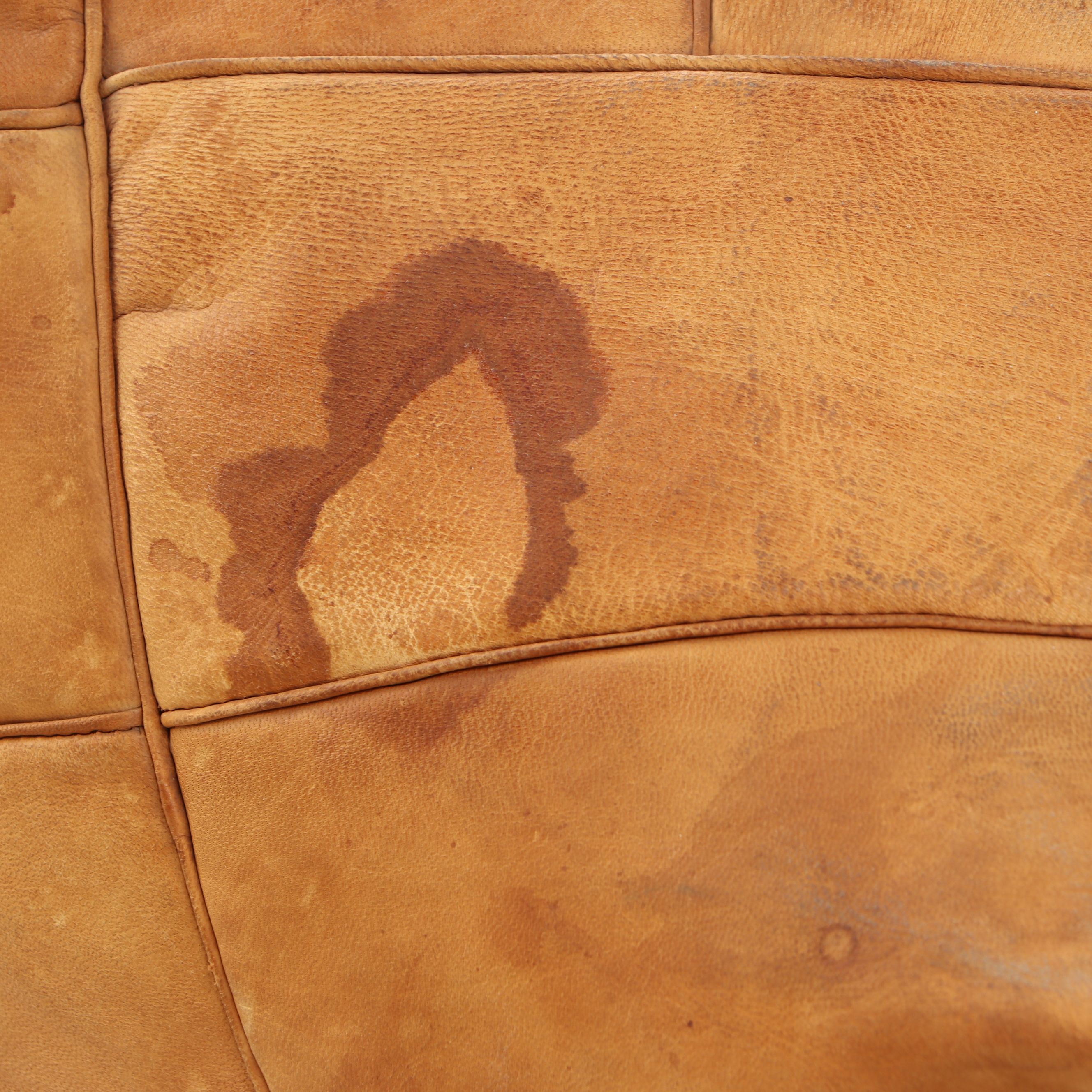 Moroccan Style Patchwork Leather Pouf