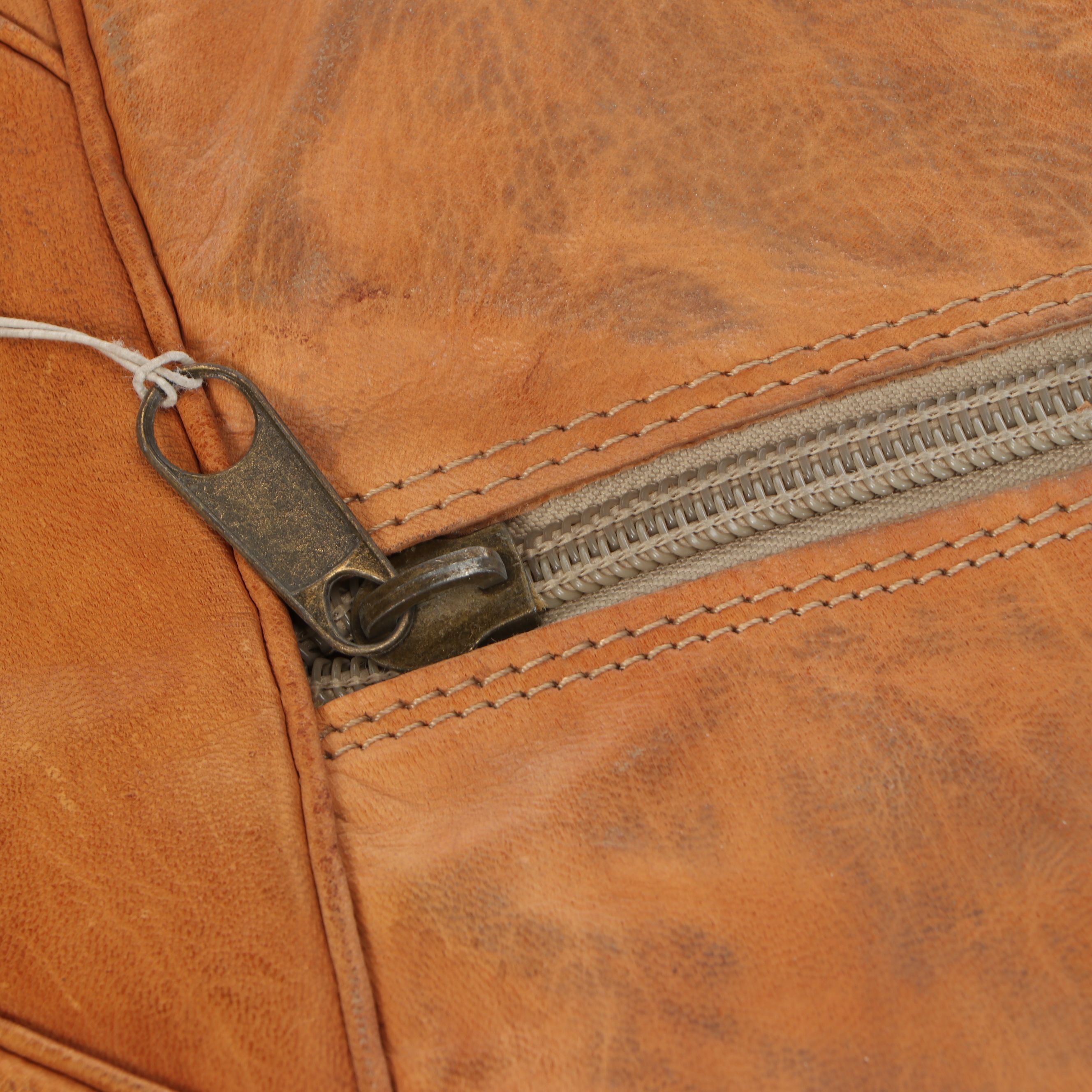 Moroccan Style Patchwork Leather Pouf