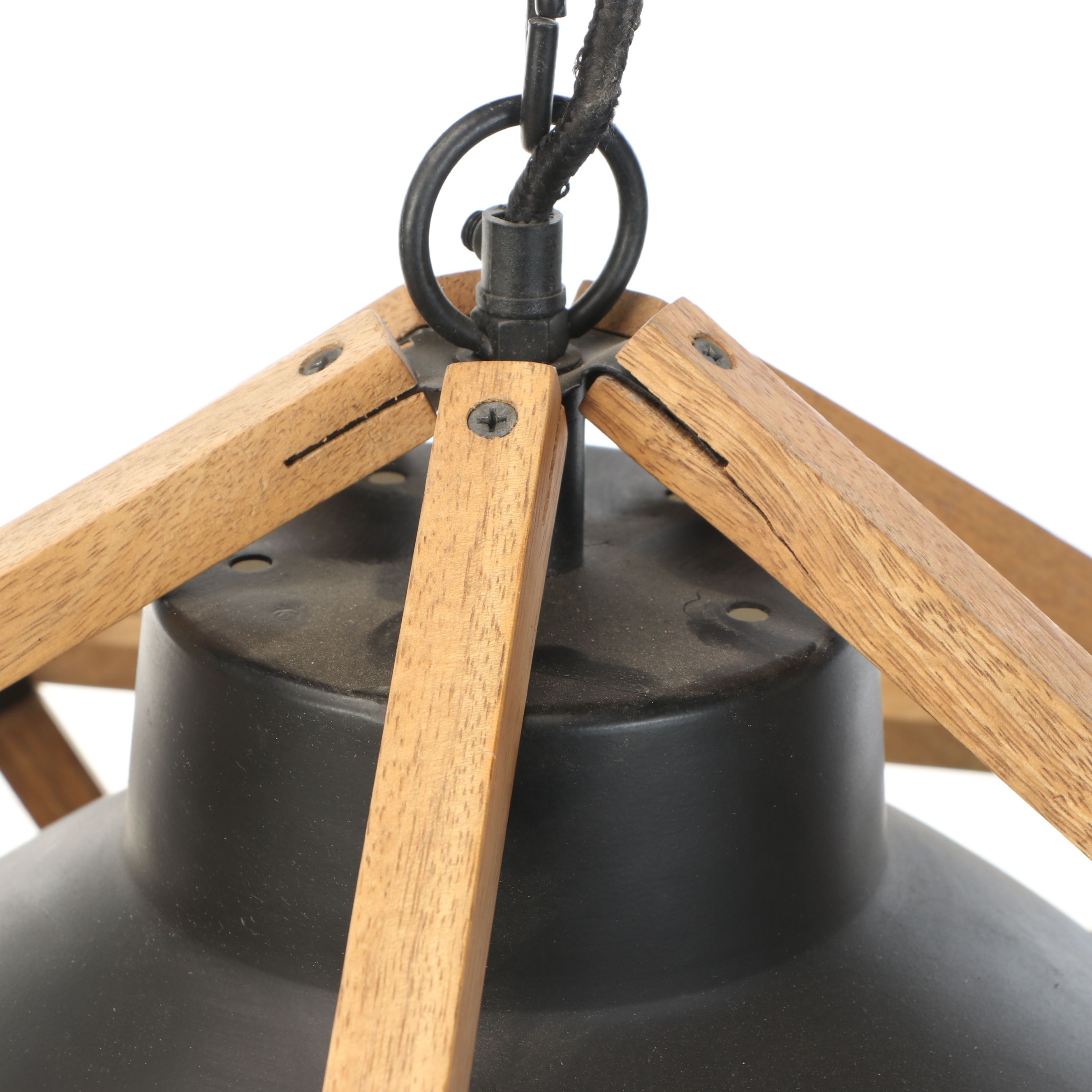 Contemporary Geometric Wood Frame Pendant Light