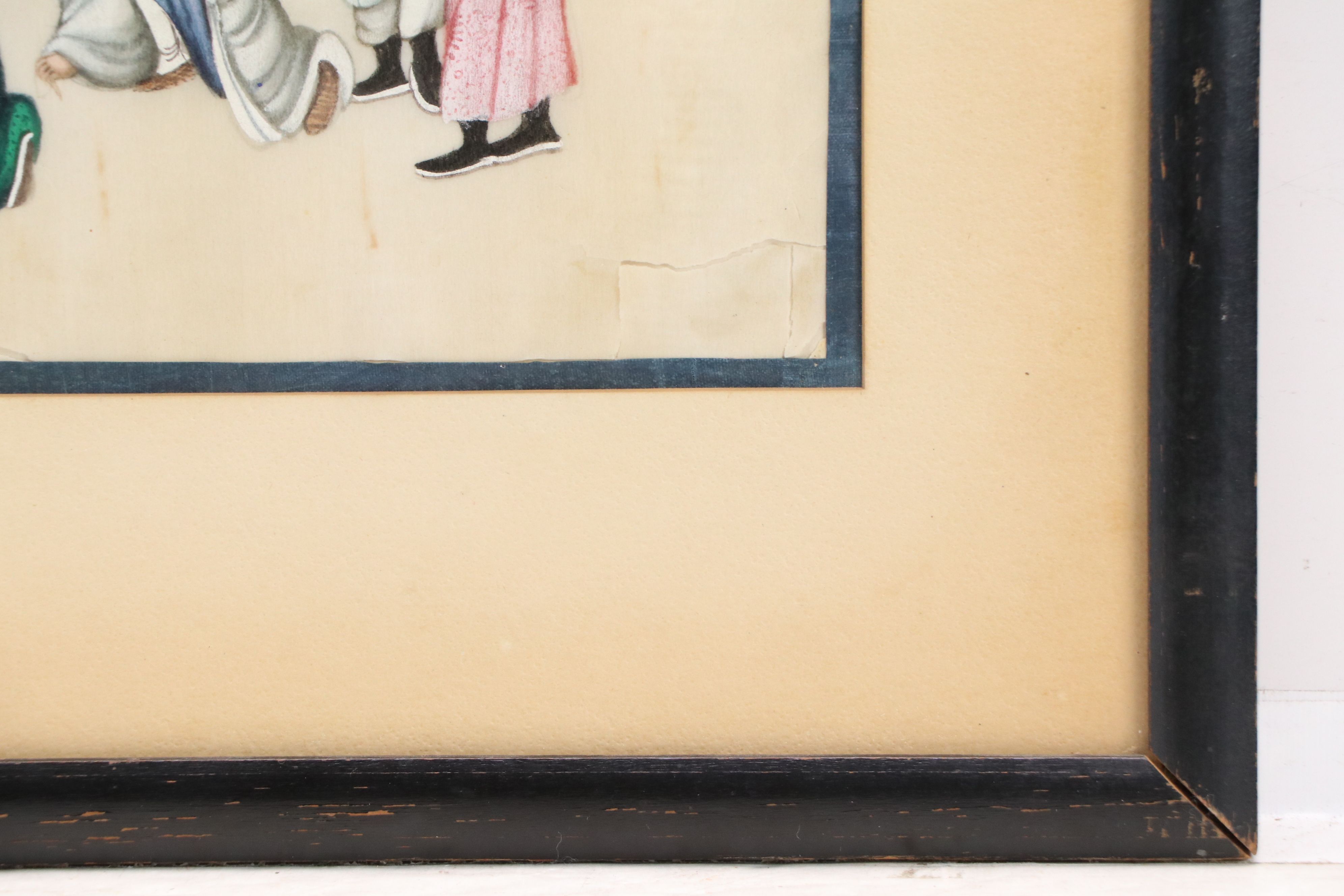 Chinese Gouache Pith Paintings Depicting Warrior and Funeral Scenes