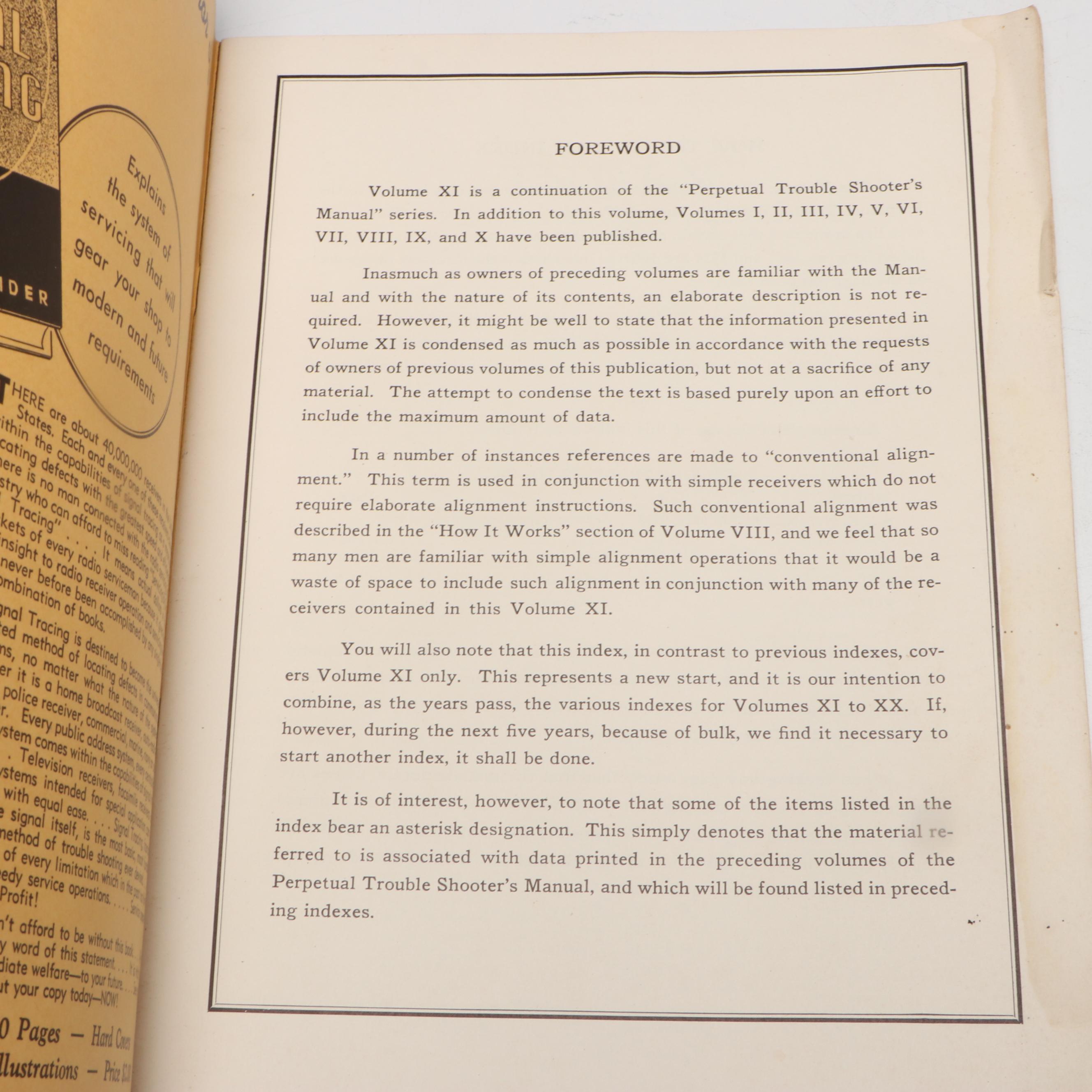 Volume XI "Perpetual Troubleshooter's Manual" by John F. Rider, 1940s