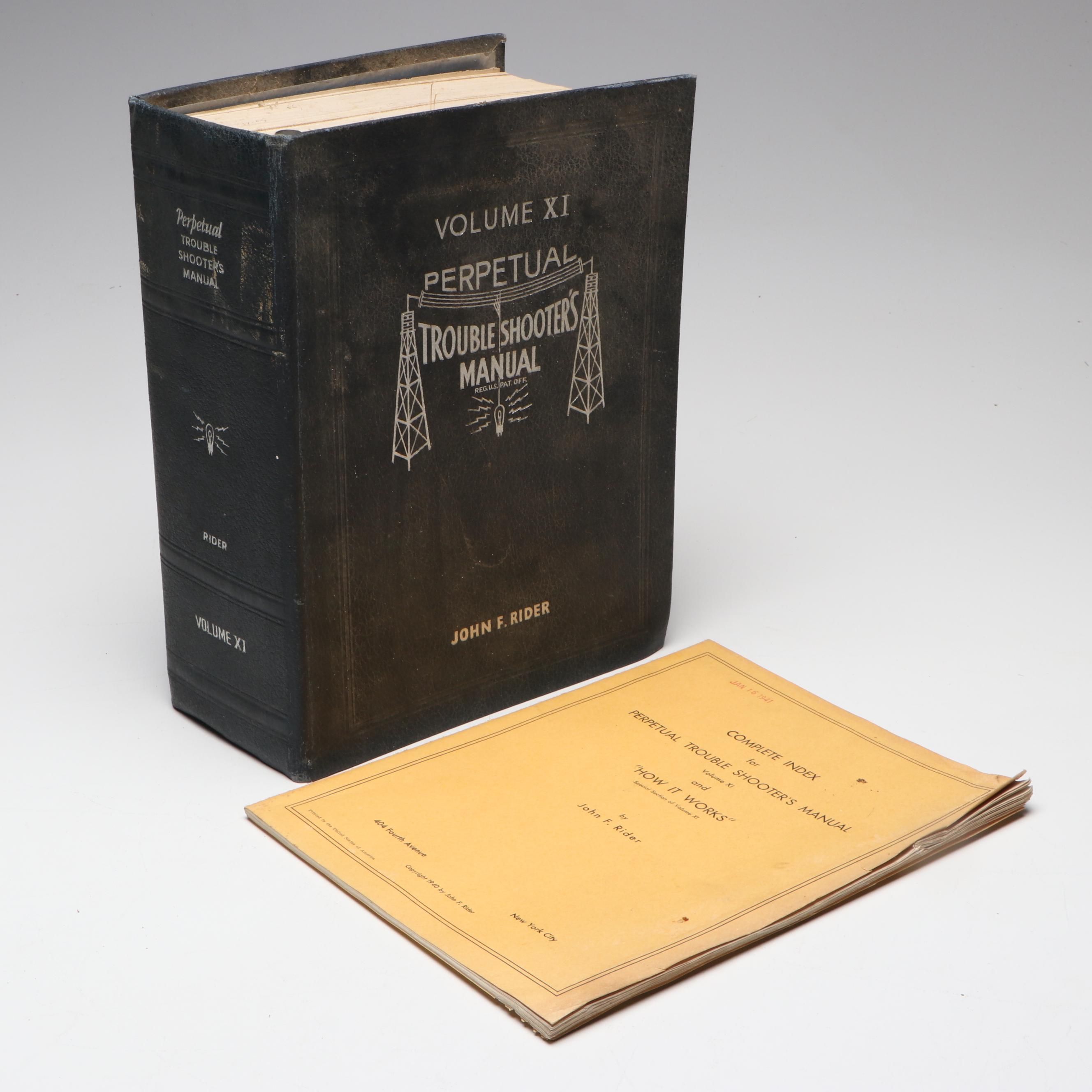 Volume XI "Perpetual Troubleshooter's Manual" by John F. Rider, 1940s