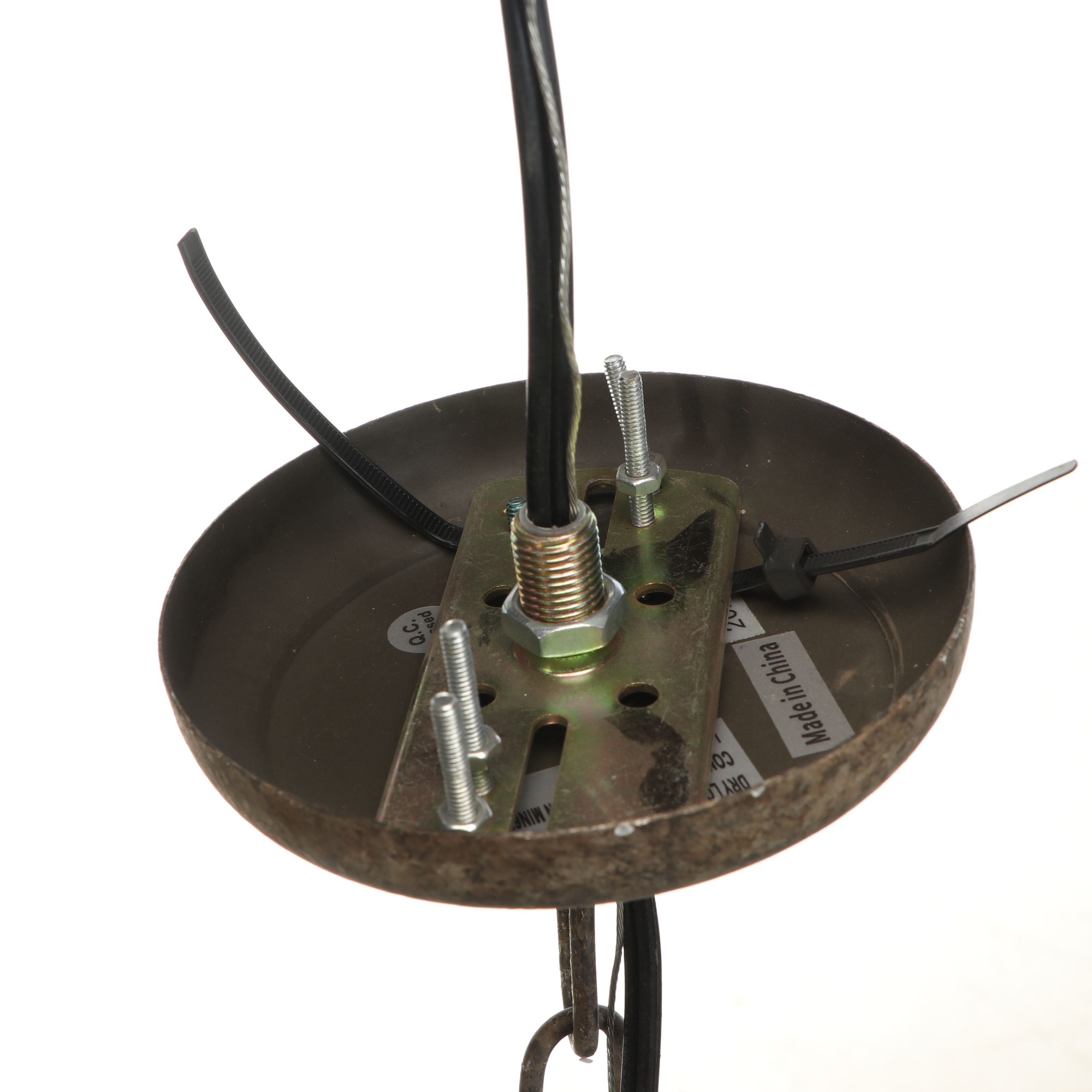 Modernist Metal Wire Diamond Drum Pendant Light