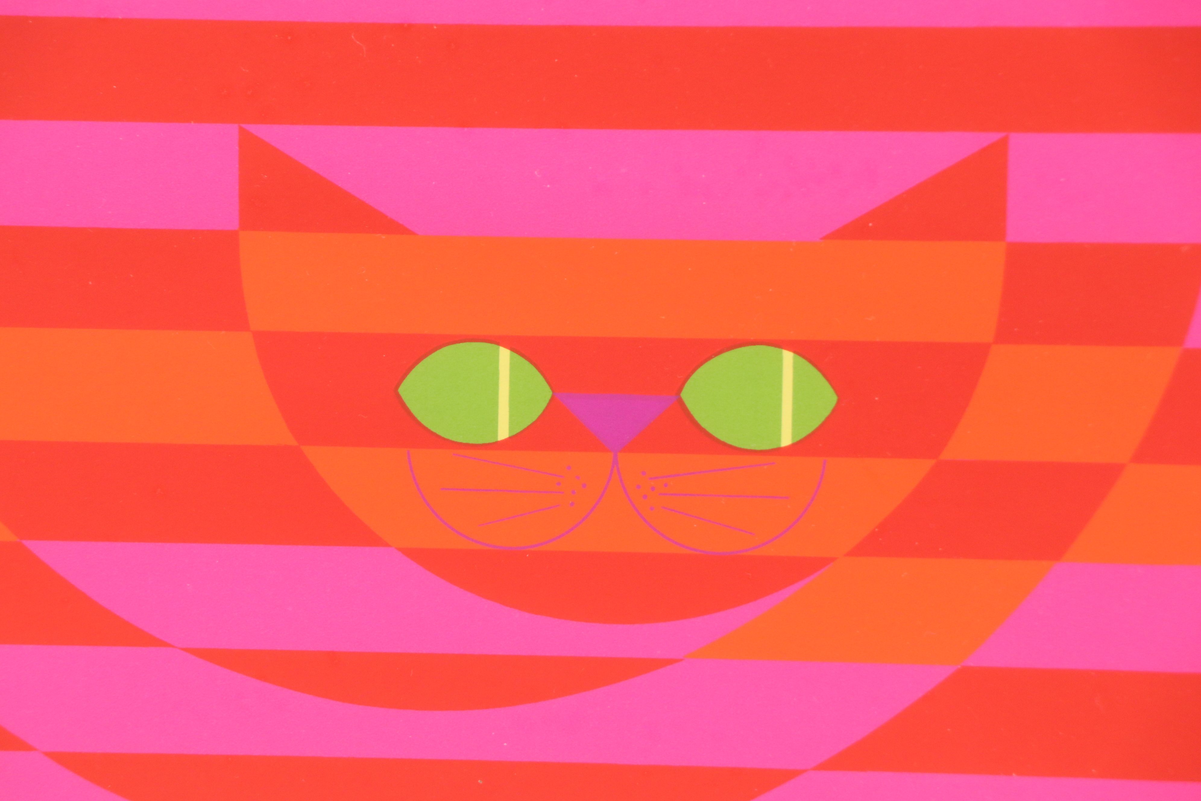 Stan Brod Serigraph "Circle Cat," Mid to Late 20th Century