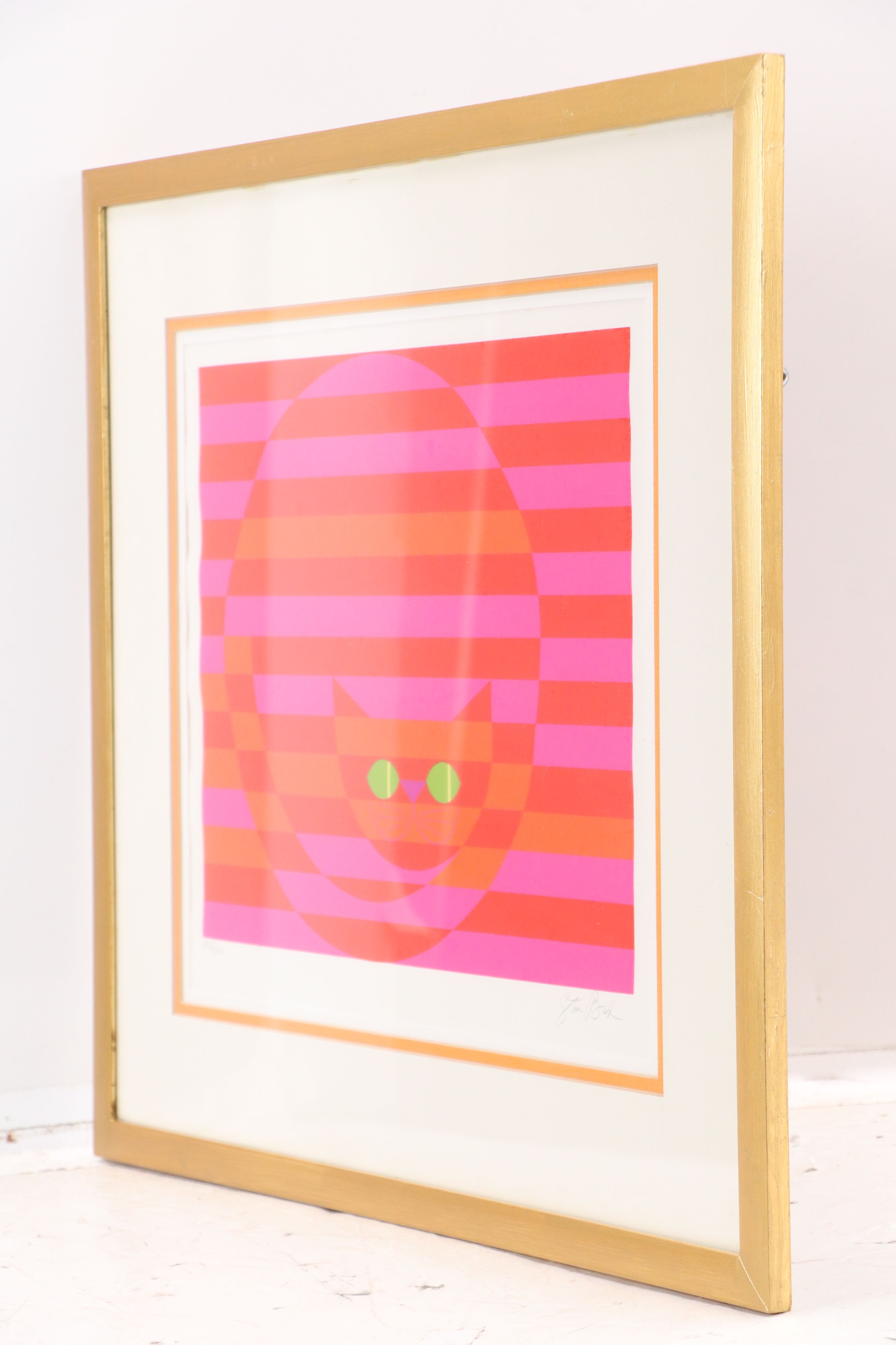 Stan Brod Serigraph "Circle Cat," Mid to Late 20th Century