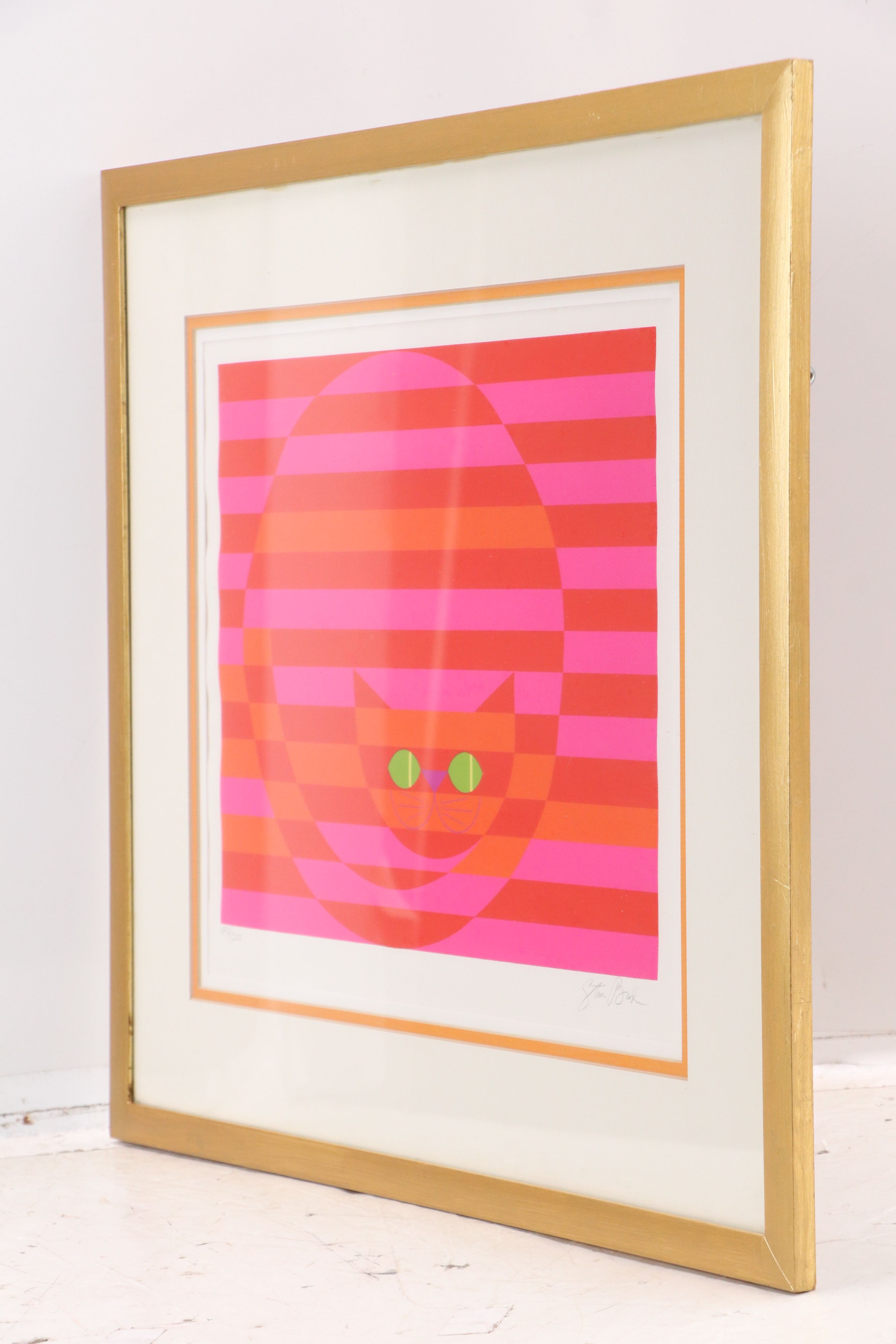 Stan Brod Serigraph "Circle Cat," Mid to Late 20th Century